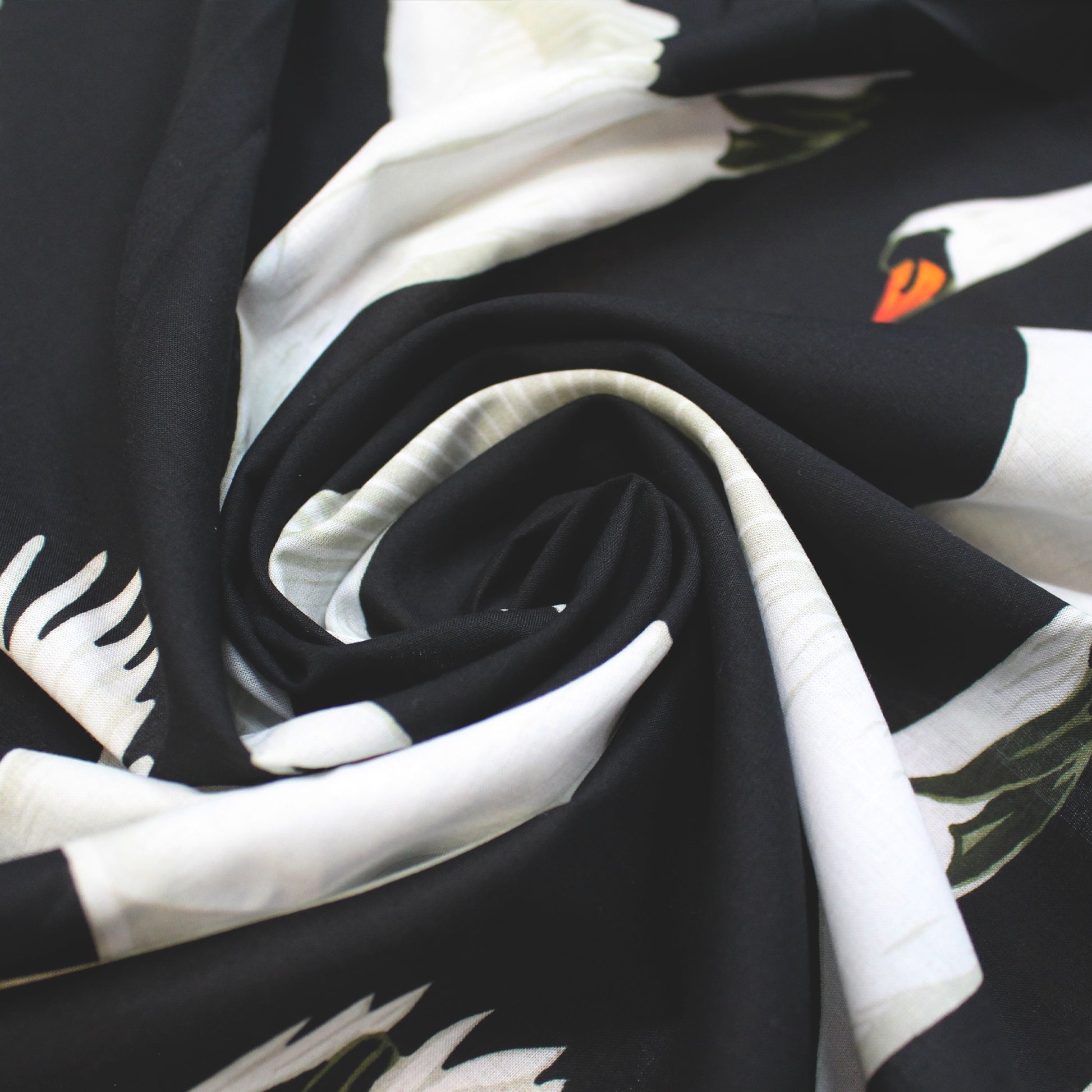 Italian deadstock 'migration' cotton voile