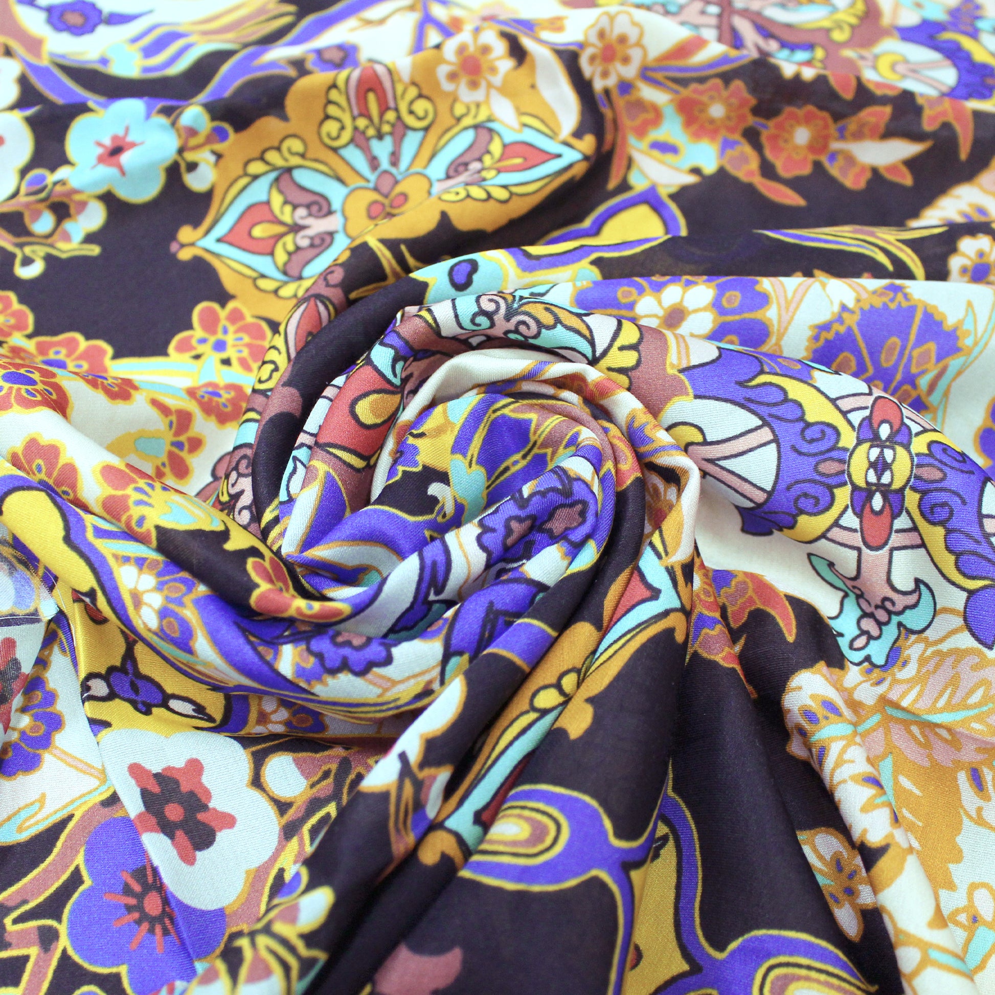 Italian deadstock 'Sicilian summer' silk/viscose blouseweight woven