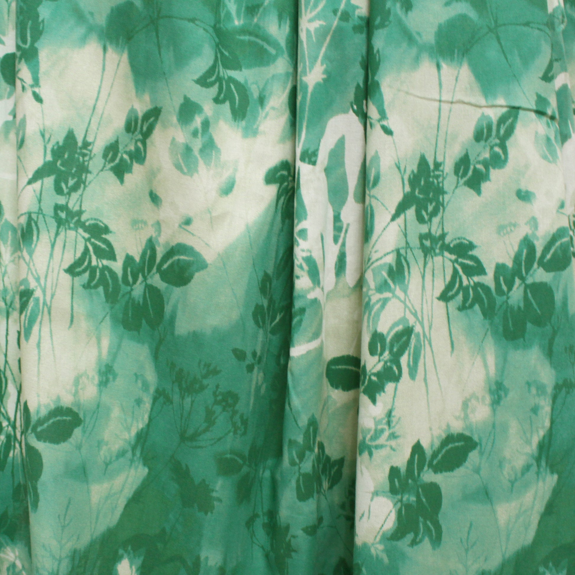 Italian deadstock 'green leaves' cotton voile