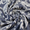 Italian 'denim paisley' reversible, printed lightweight denim