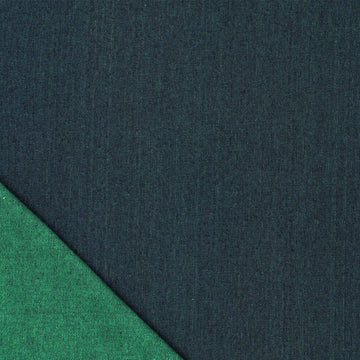 'indigo twist' reversible denim - indigo/grass green