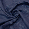 'zinnias' embroidered cotton voile - inky blue
