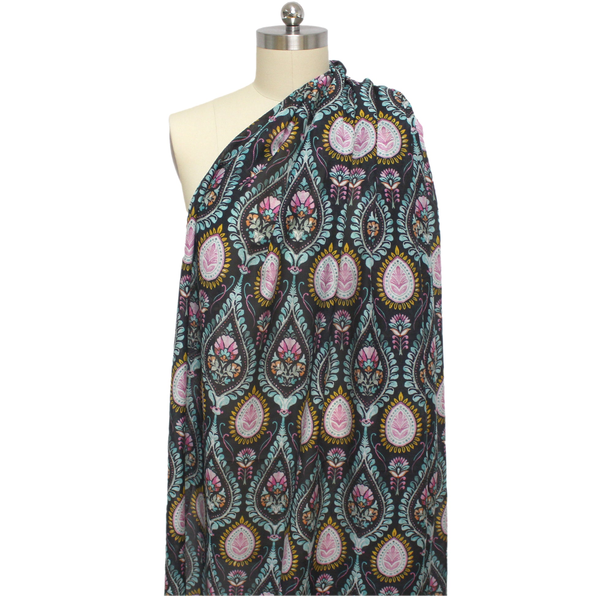 Italian 'block print paisley' silk/viscose blouseweight dobby