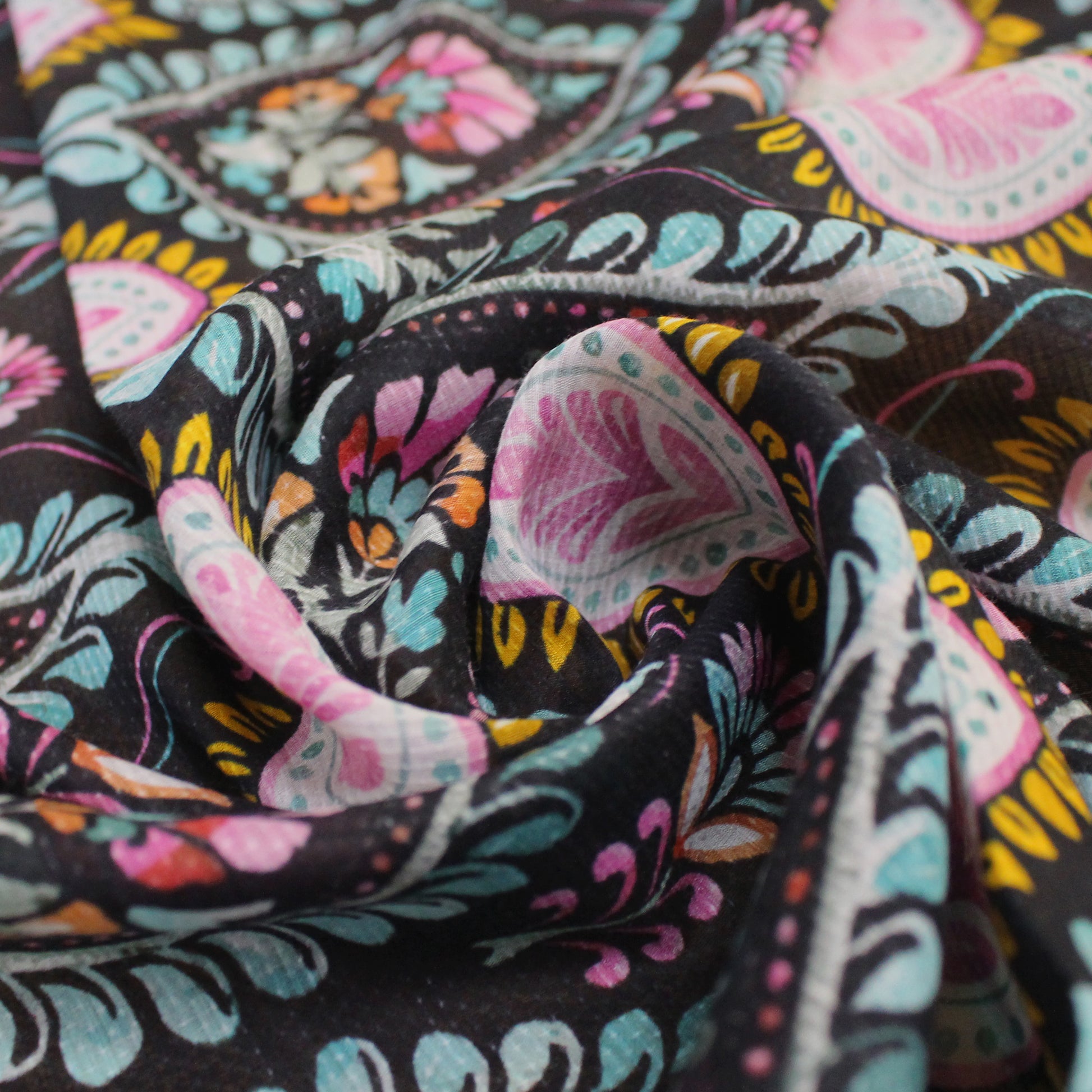 Italian 'block print paisley' silk/viscose blouseweight dobby