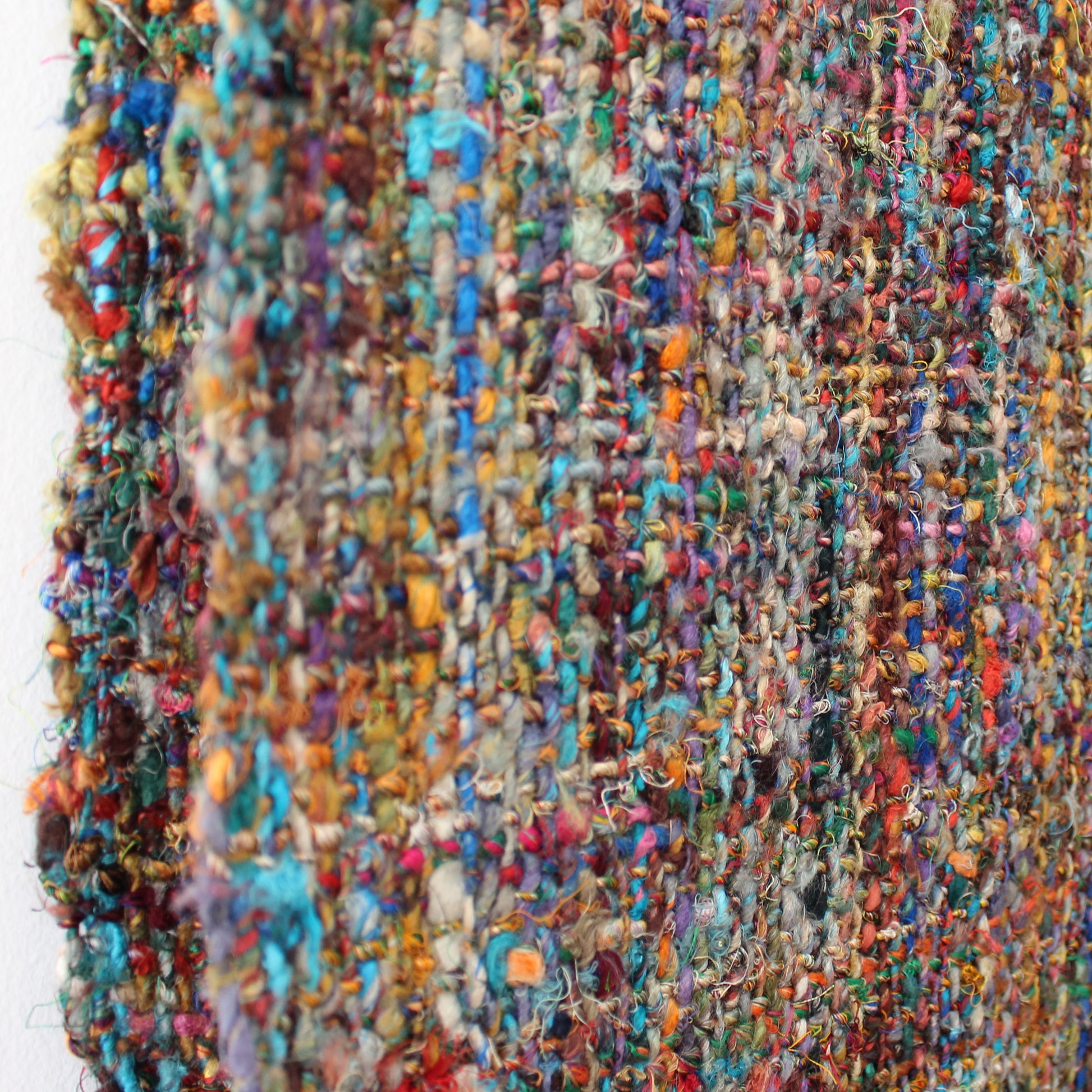 handwoven cotton/viscose multi-yarn woven