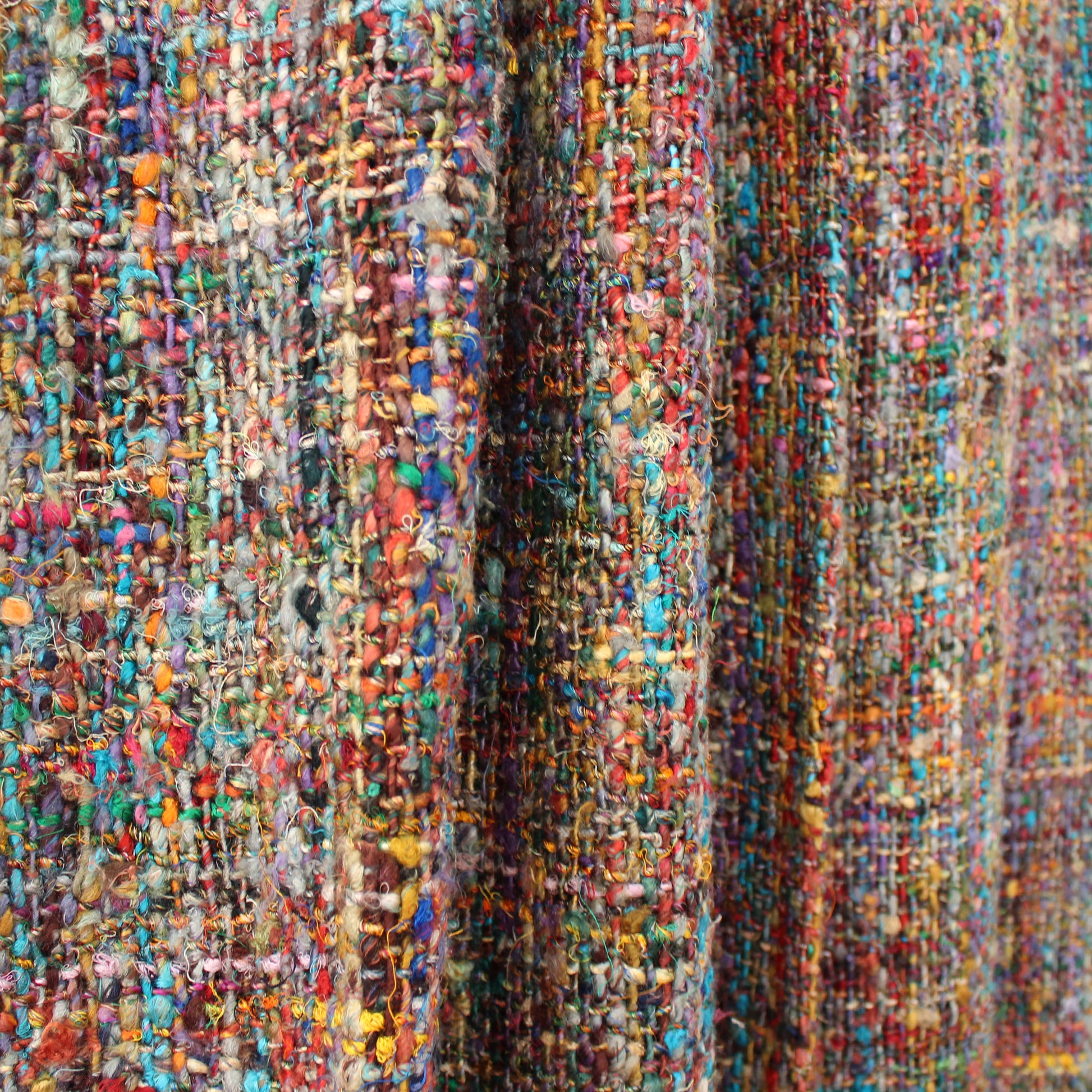 handwoven cotton/viscose multi-yarn woven