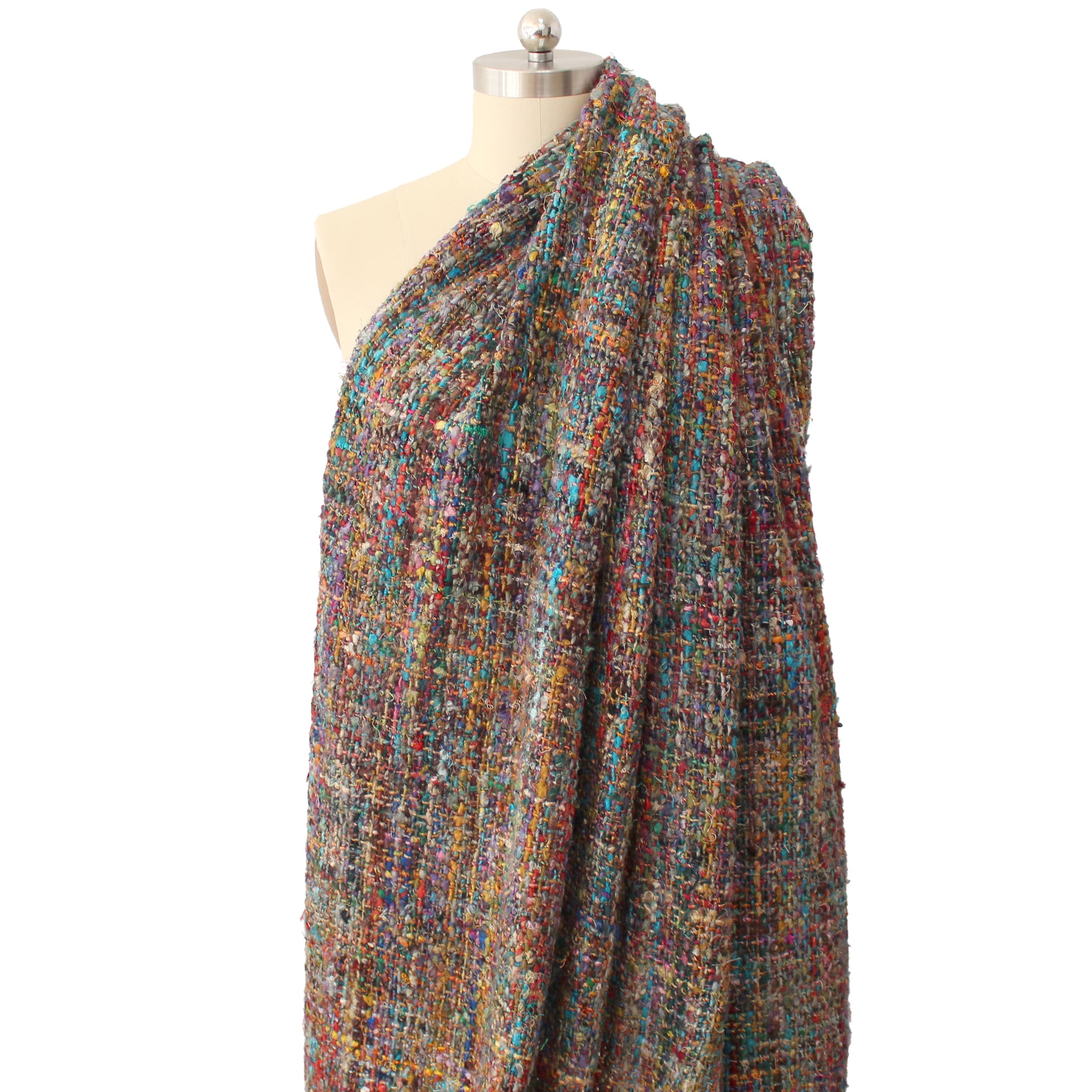handwoven cotton/viscose multi-yarn woven