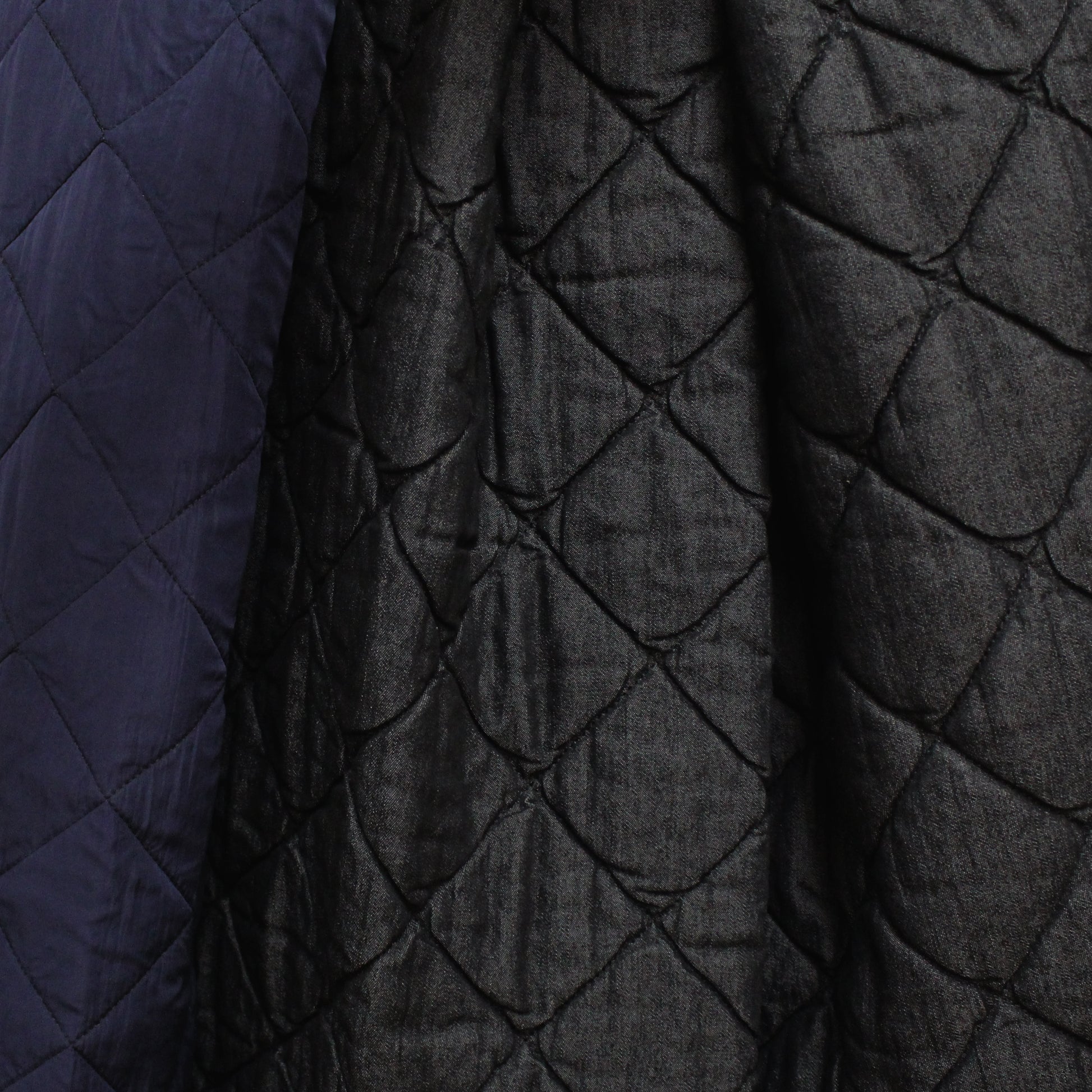 quilted 'diamond' denim jacketwear - black/blue