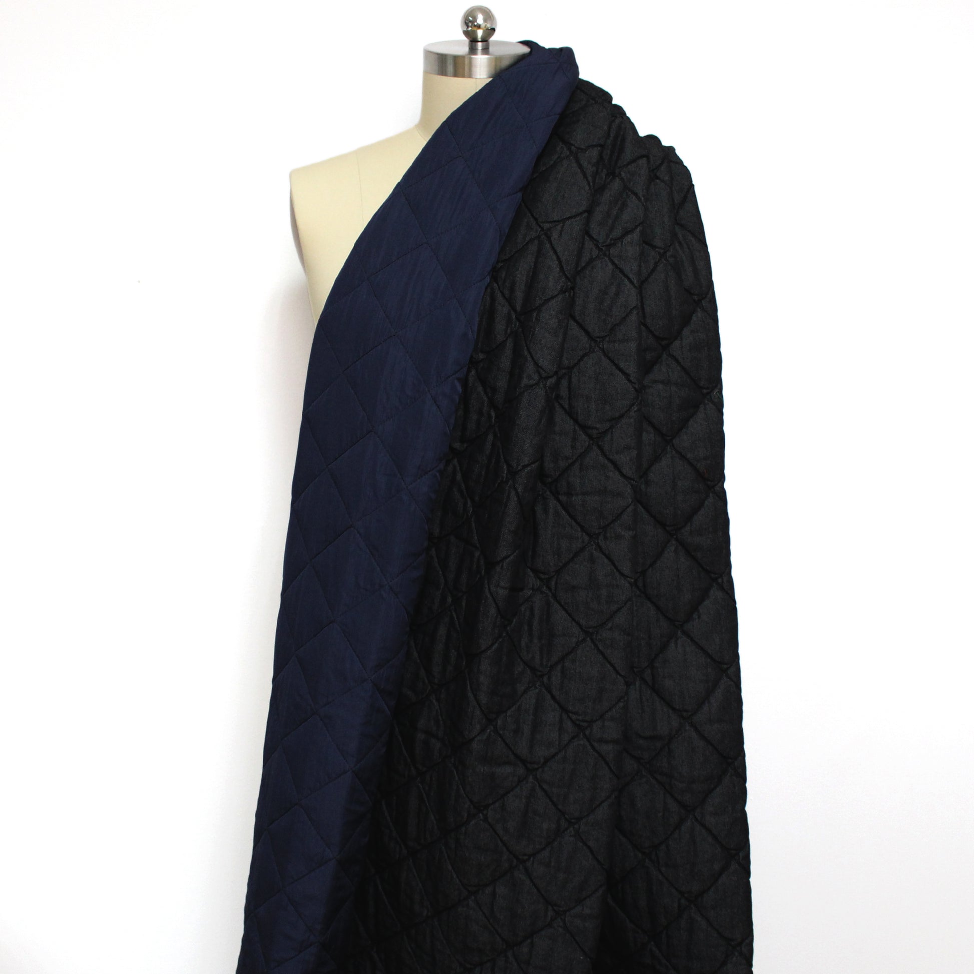 quilted 'diamond' denim jacketwear - black/blue