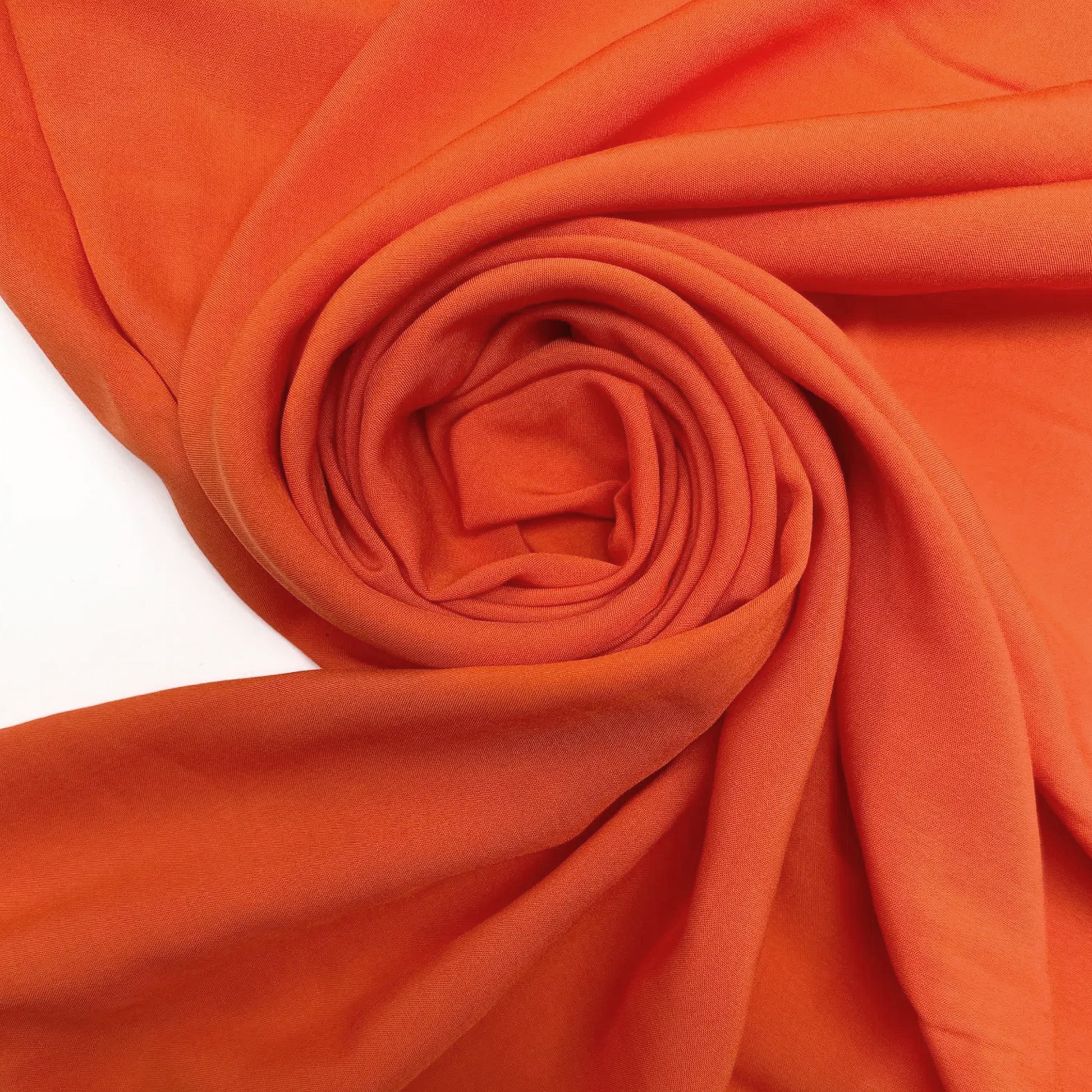 Italian deadstock 'tangerine' drapey viscose woven