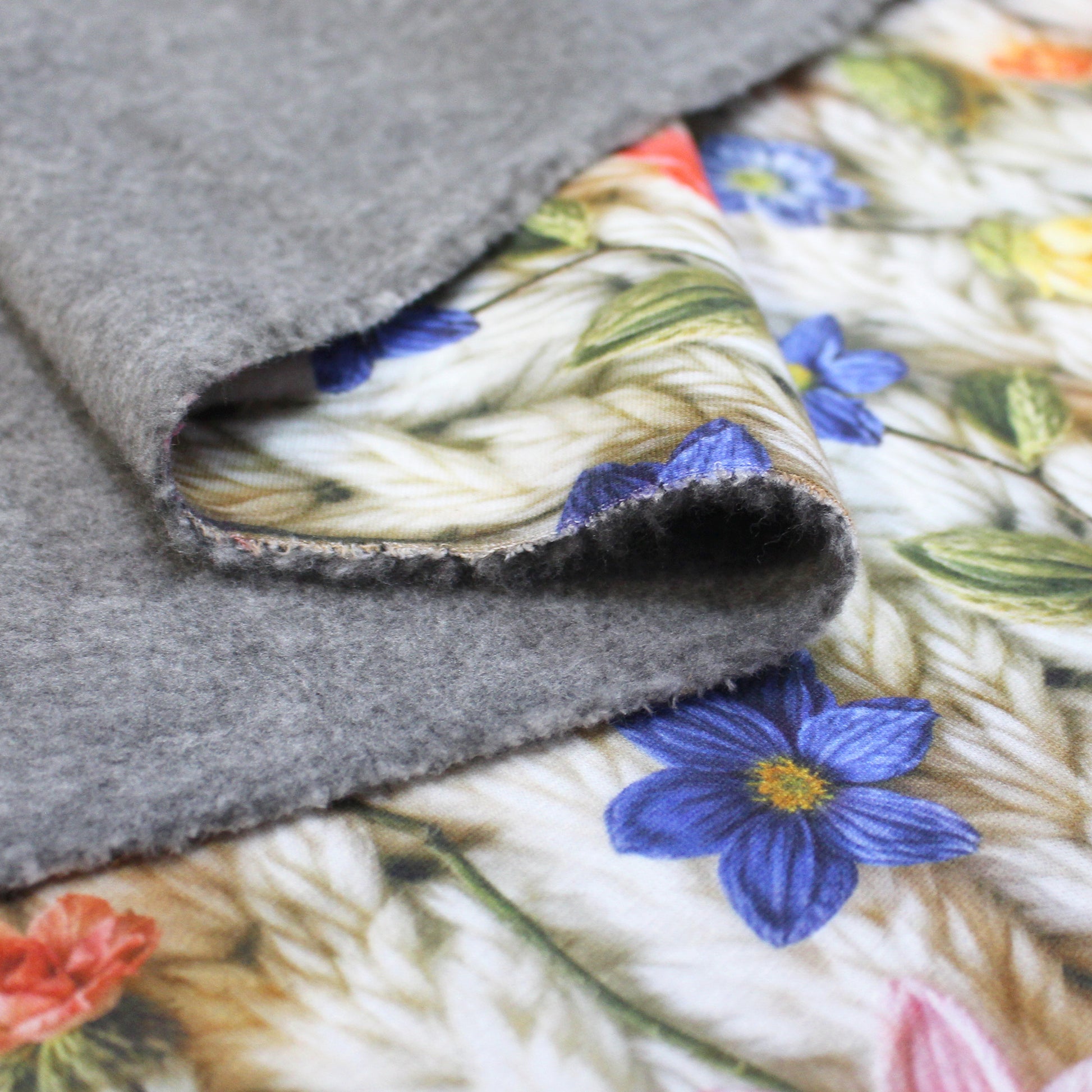 'knit bouquet' fleece backed printed jogger - multi