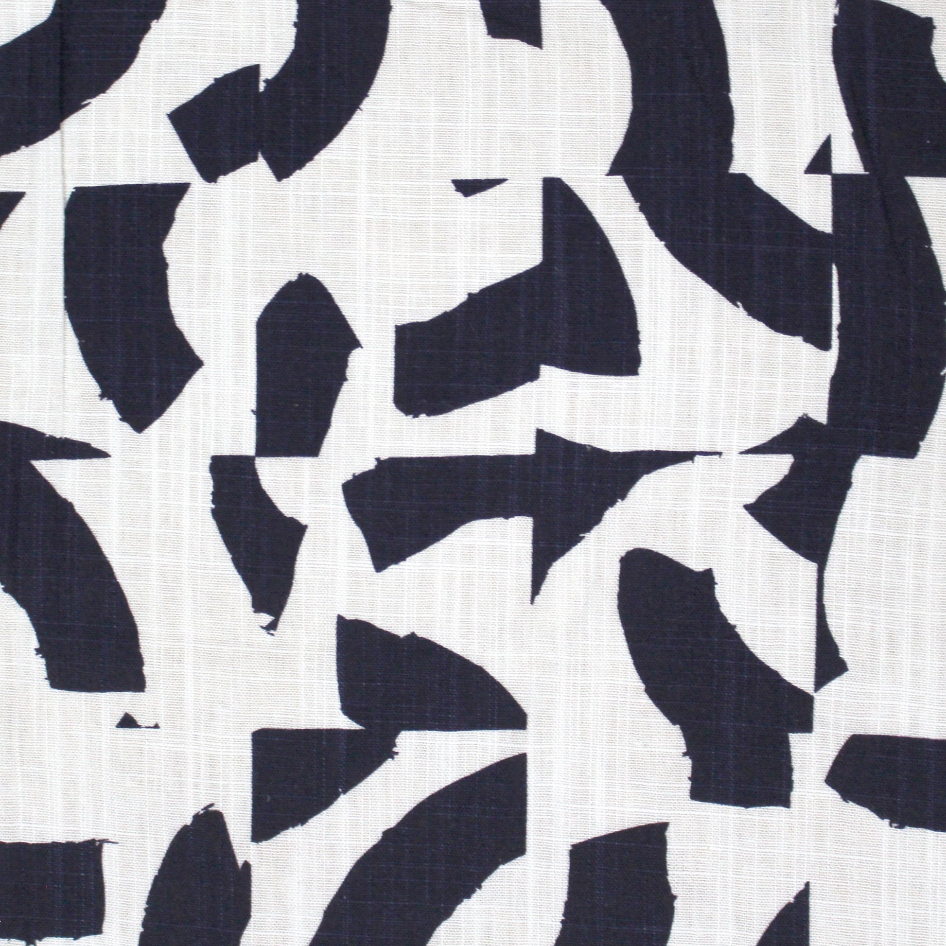 'abstract shapes' viscose/linen woven - midnight/white
