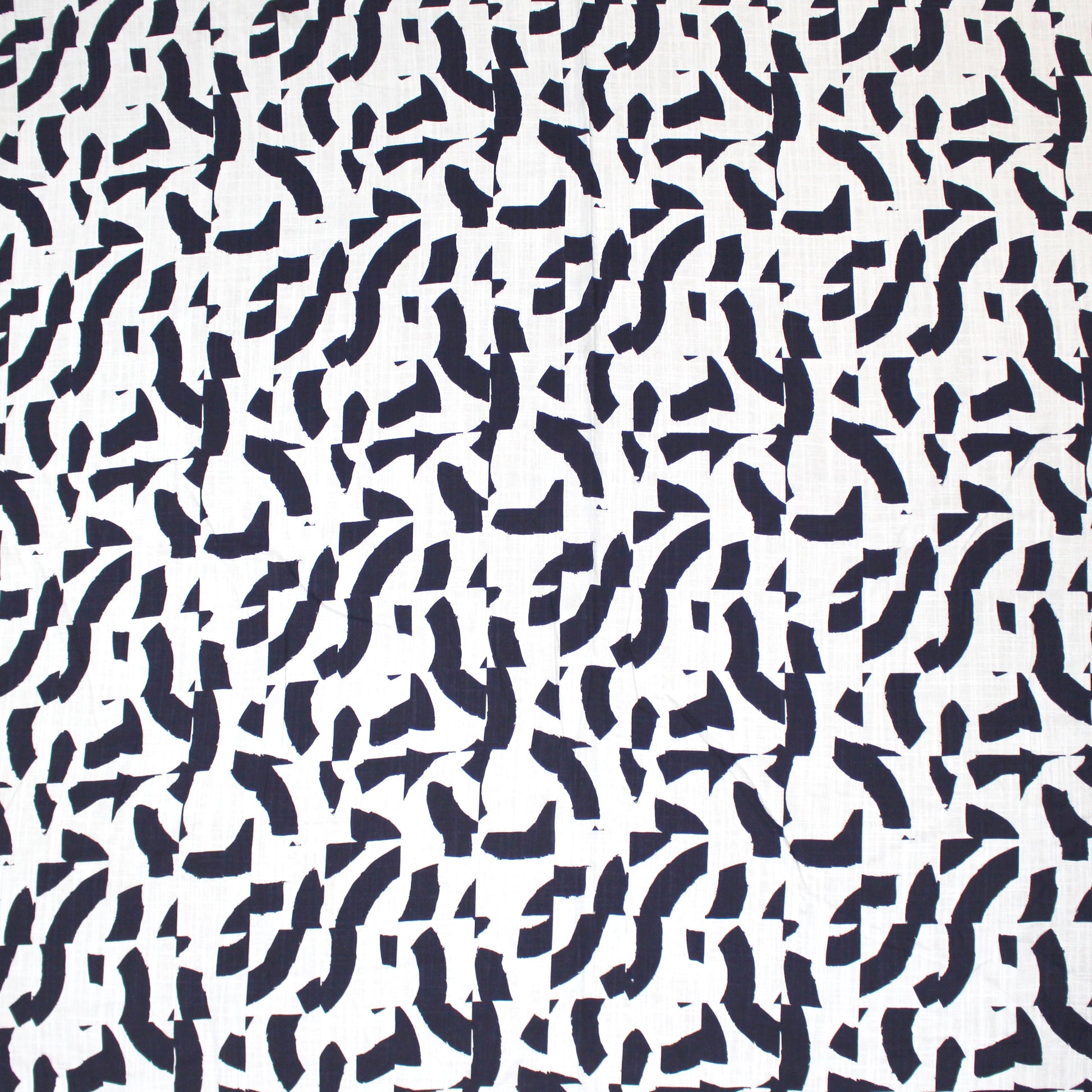 'abstract shapes' viscose/linen woven - midnight/white