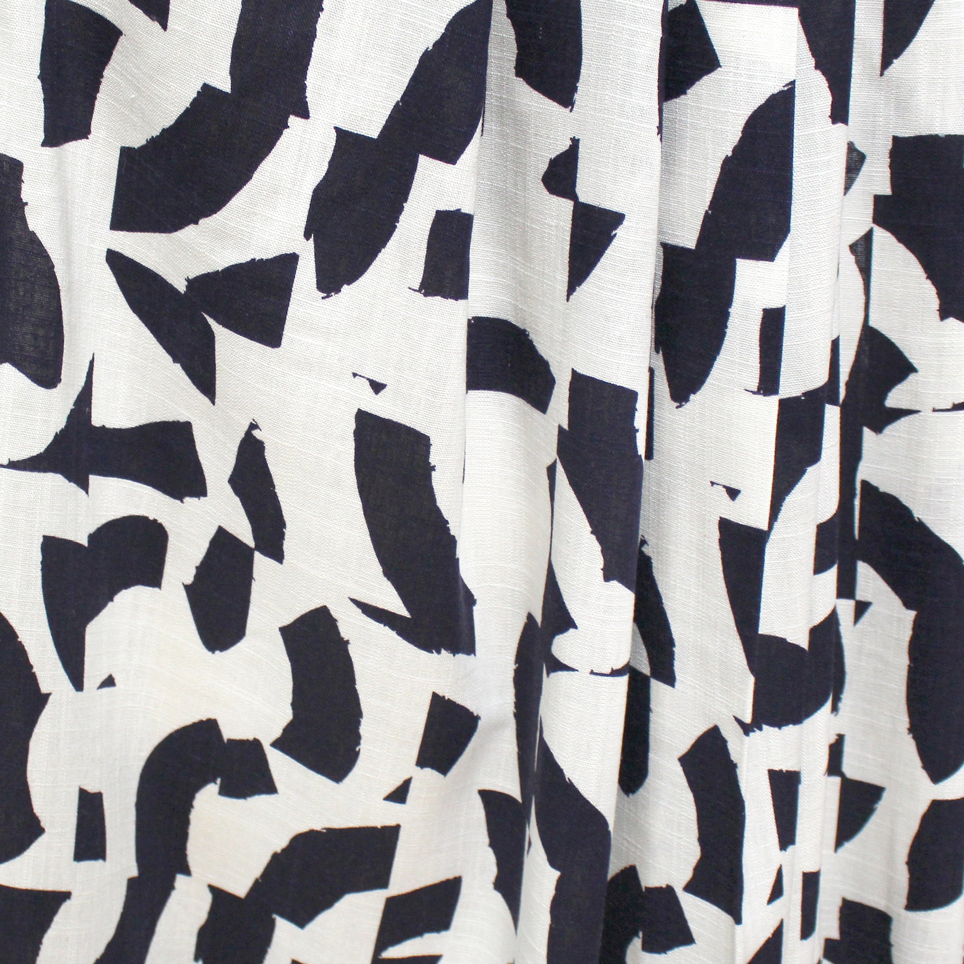 'abstract shapes' viscose/linen woven - midnight/white