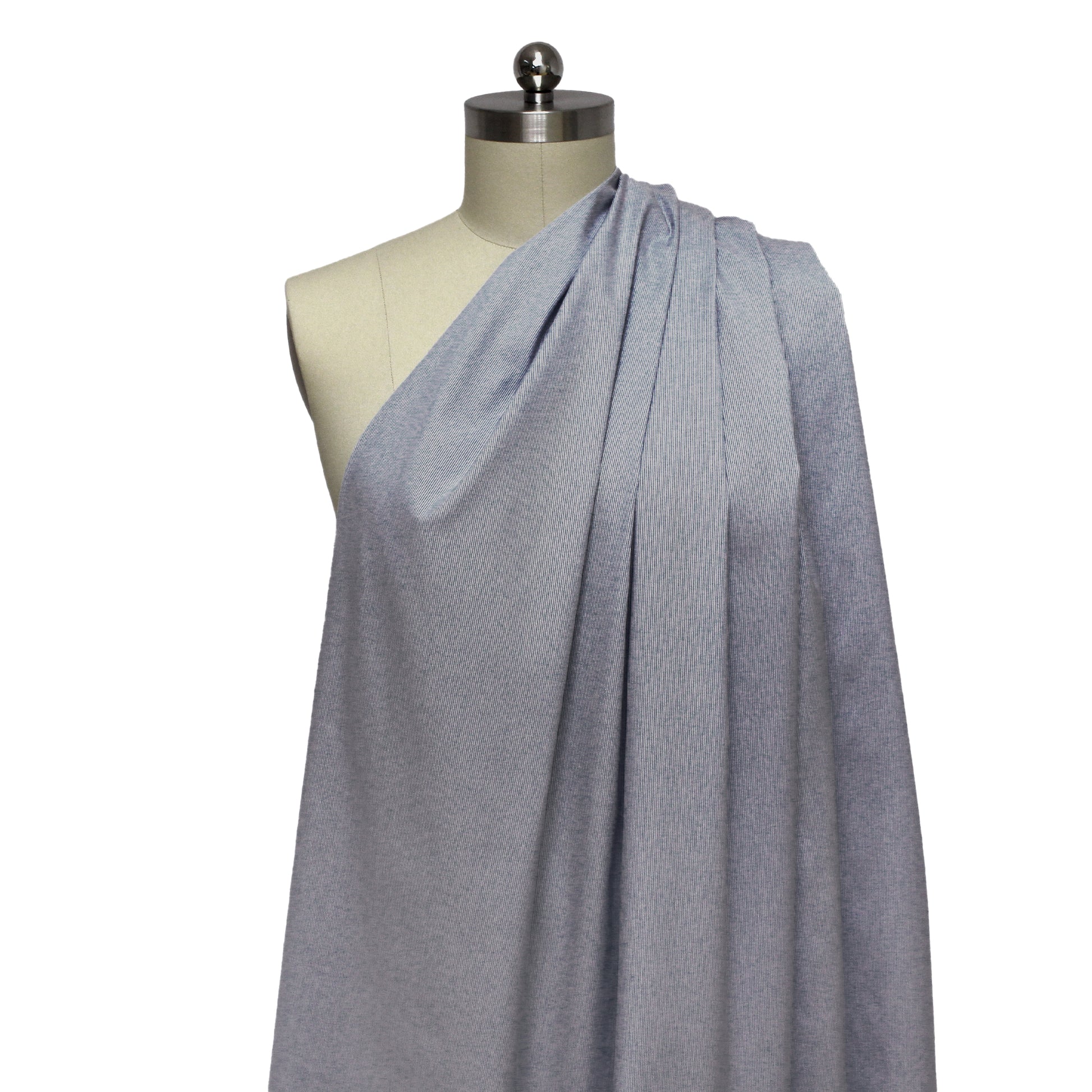 stretch cotton 'feathercord' - denim/white