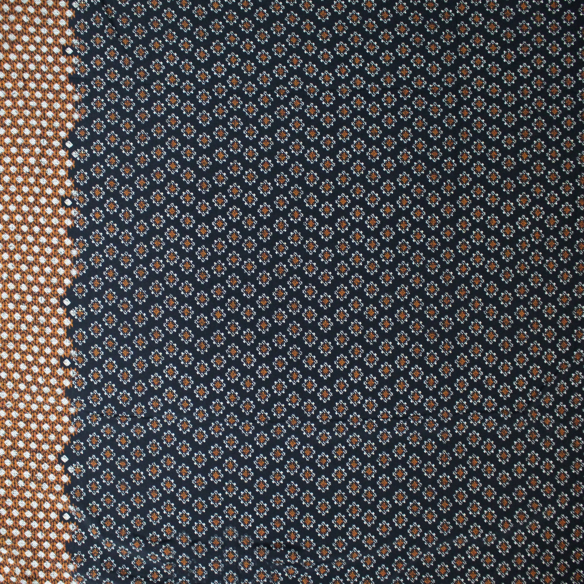 Italian 'boho medallion' viscose crepe border print