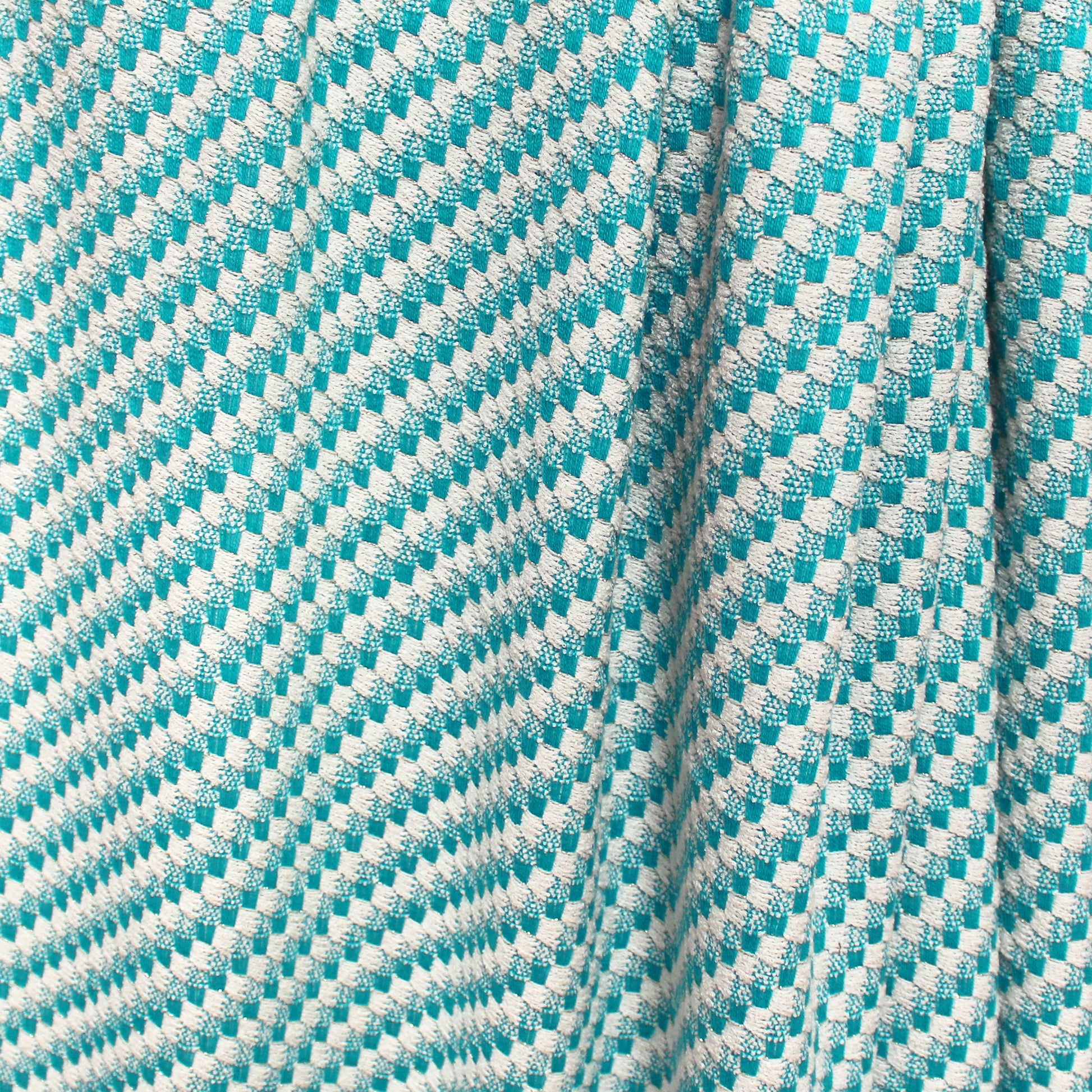 'seaside' cotton/wool blend novelty woven - blue/white/gold