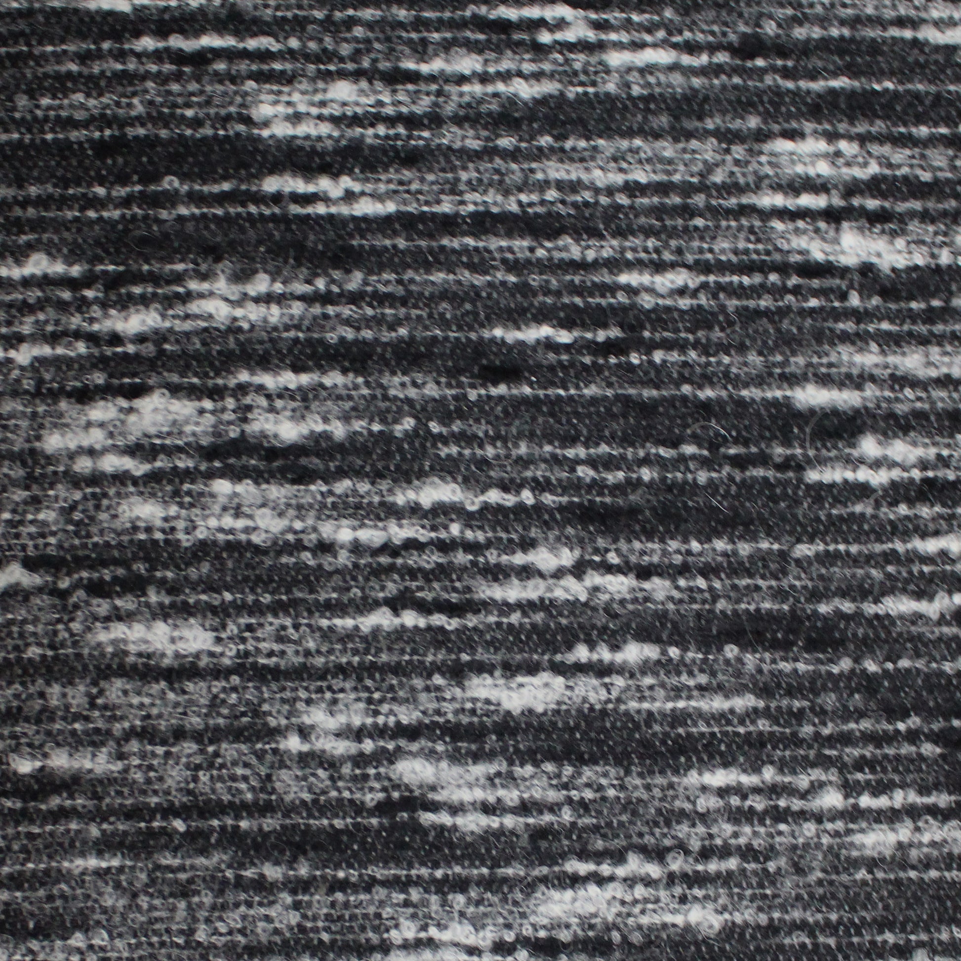 Italian black and white wool/mohair boucle woven