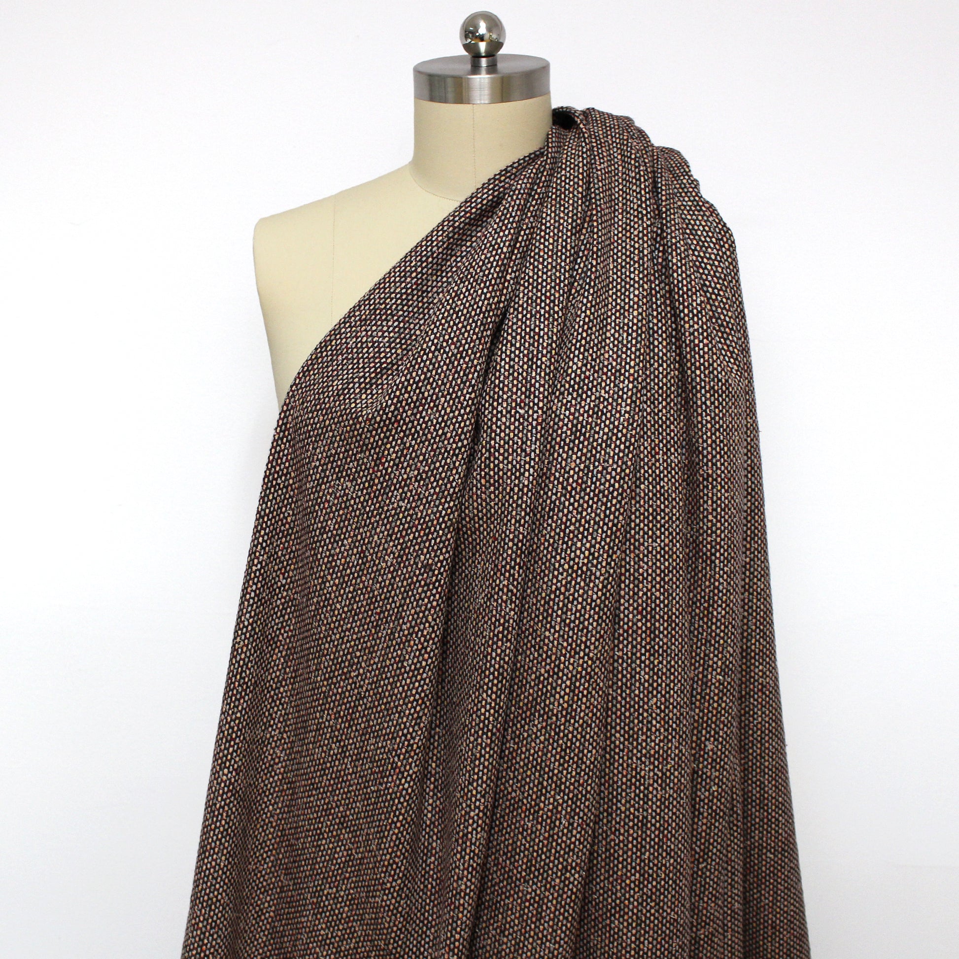 Italian 'auburn' wool/cotton woven suiting