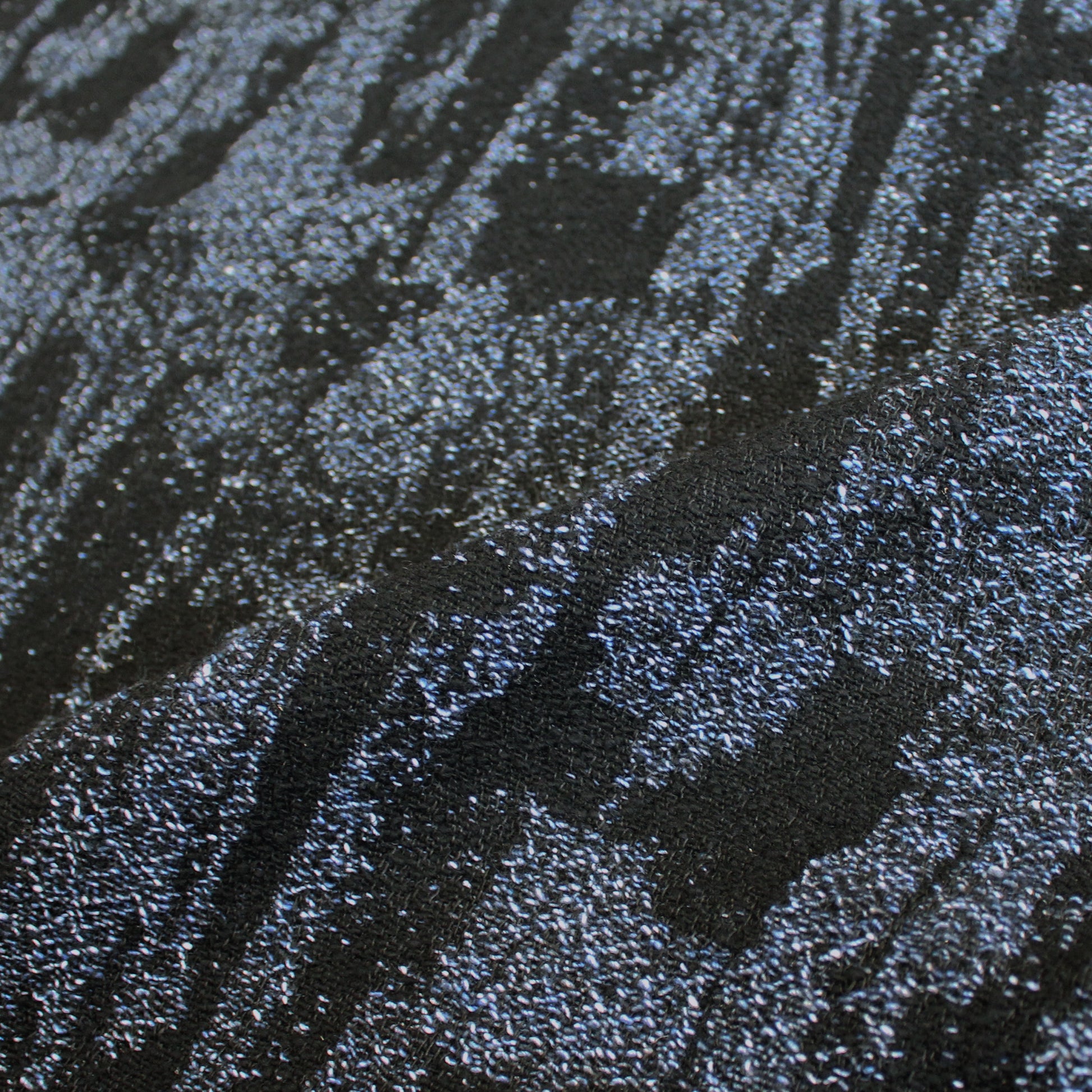 Italian abstract cotton/wool tweedy coating - blue/black