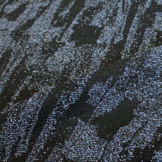 Italian abstract cotton/wool tweedy coating - blue/black