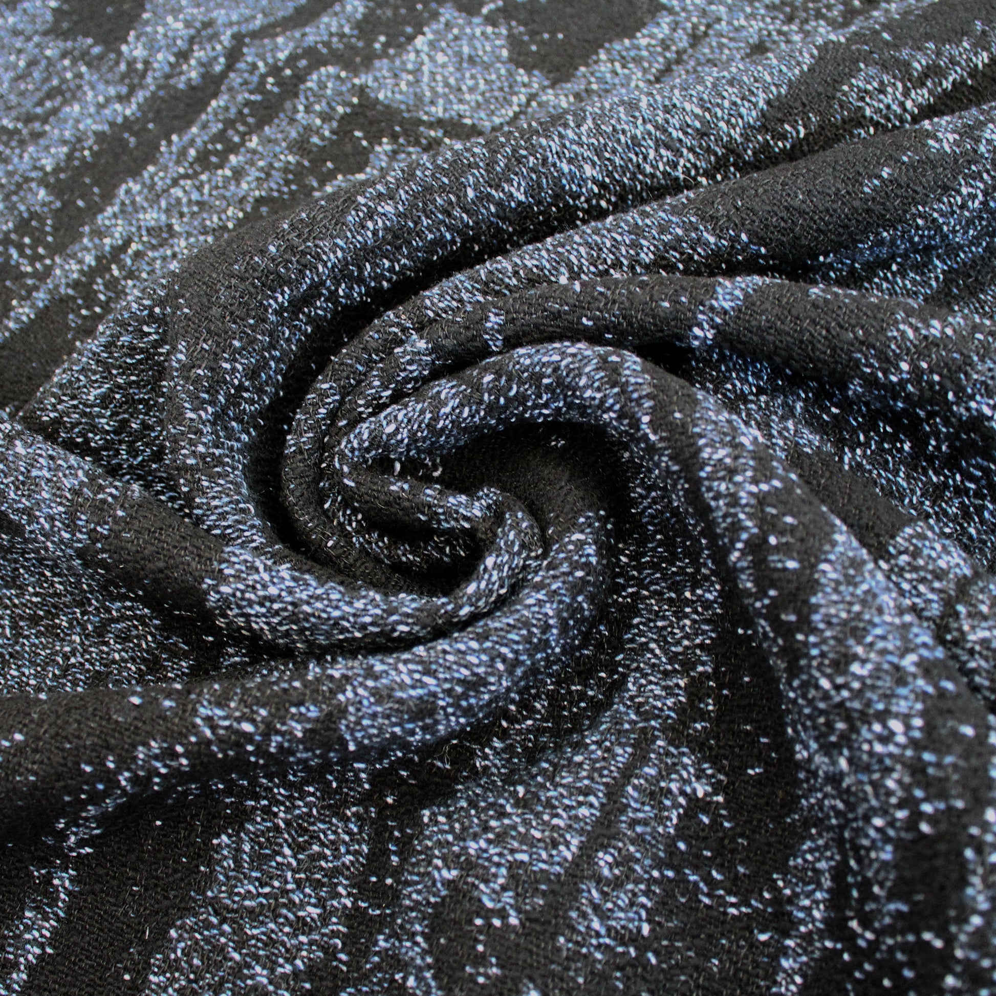 Italian abstract cotton/wool tweedy coating - blue/black