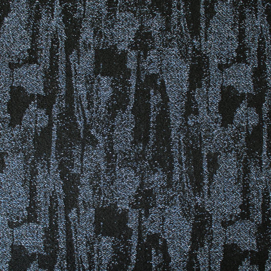 Italian abstract cotton/wool tweedy coating - blue/black