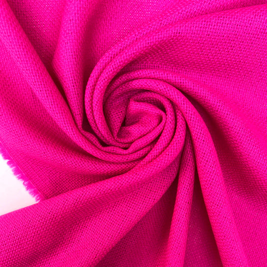 French wool basketweave suiting - fuchsia