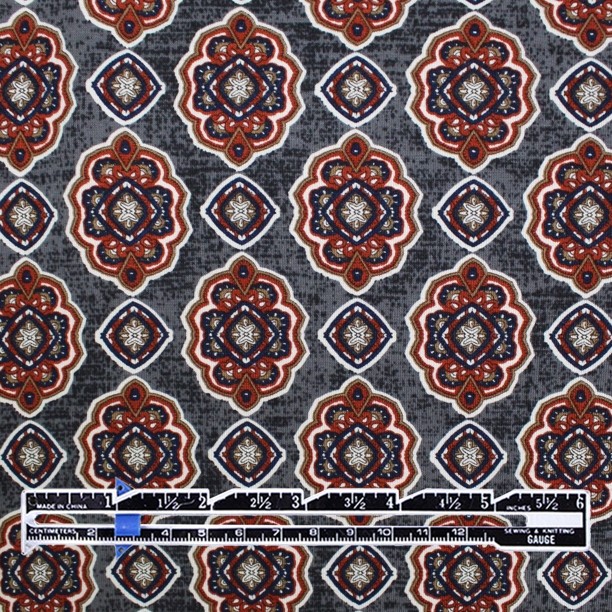 'bronze medallion' drapey viscose knit - gray