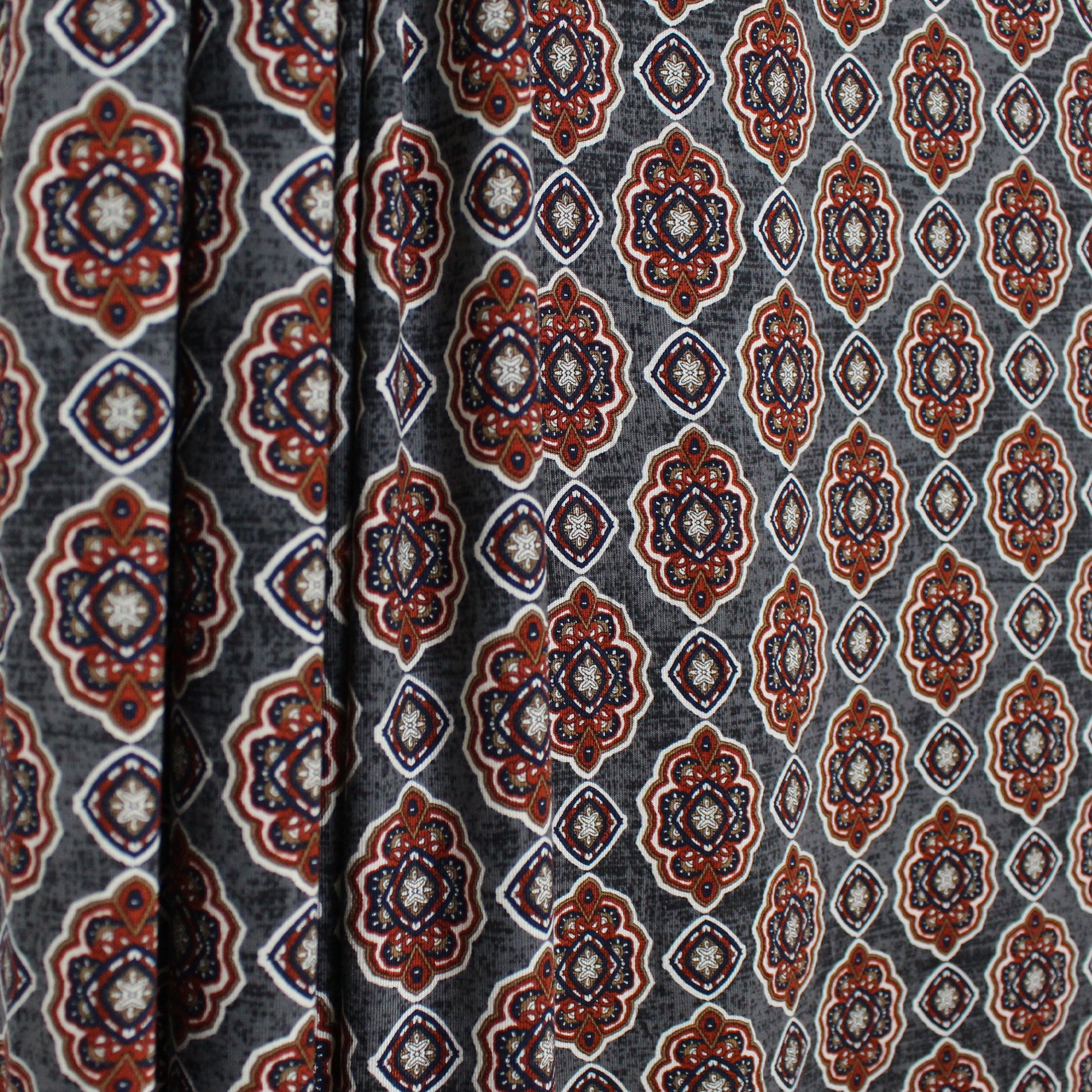 'bronze medallion' drapey viscose knit - gray