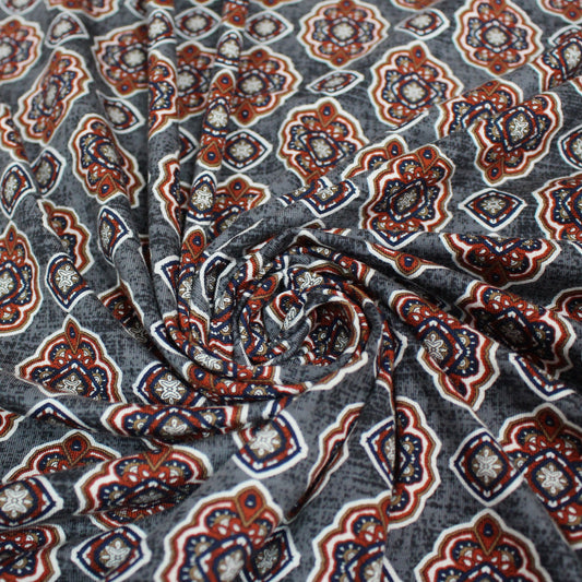 'bronze medallion' drapey viscose knit - gray