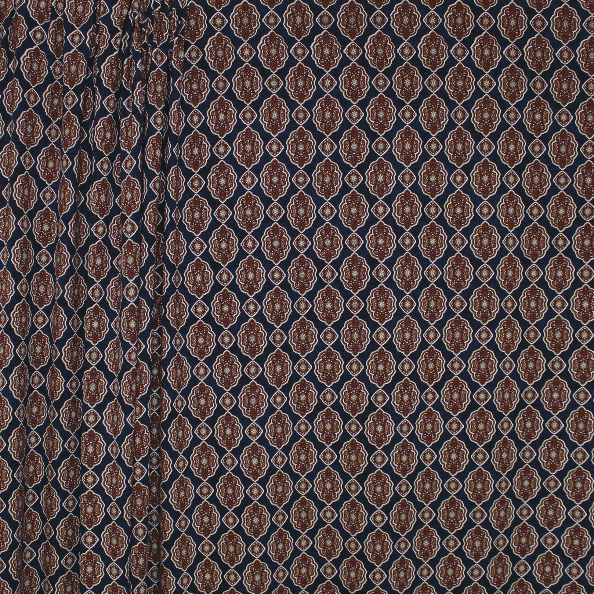 'bronze medallion' drapey viscose knit - navy