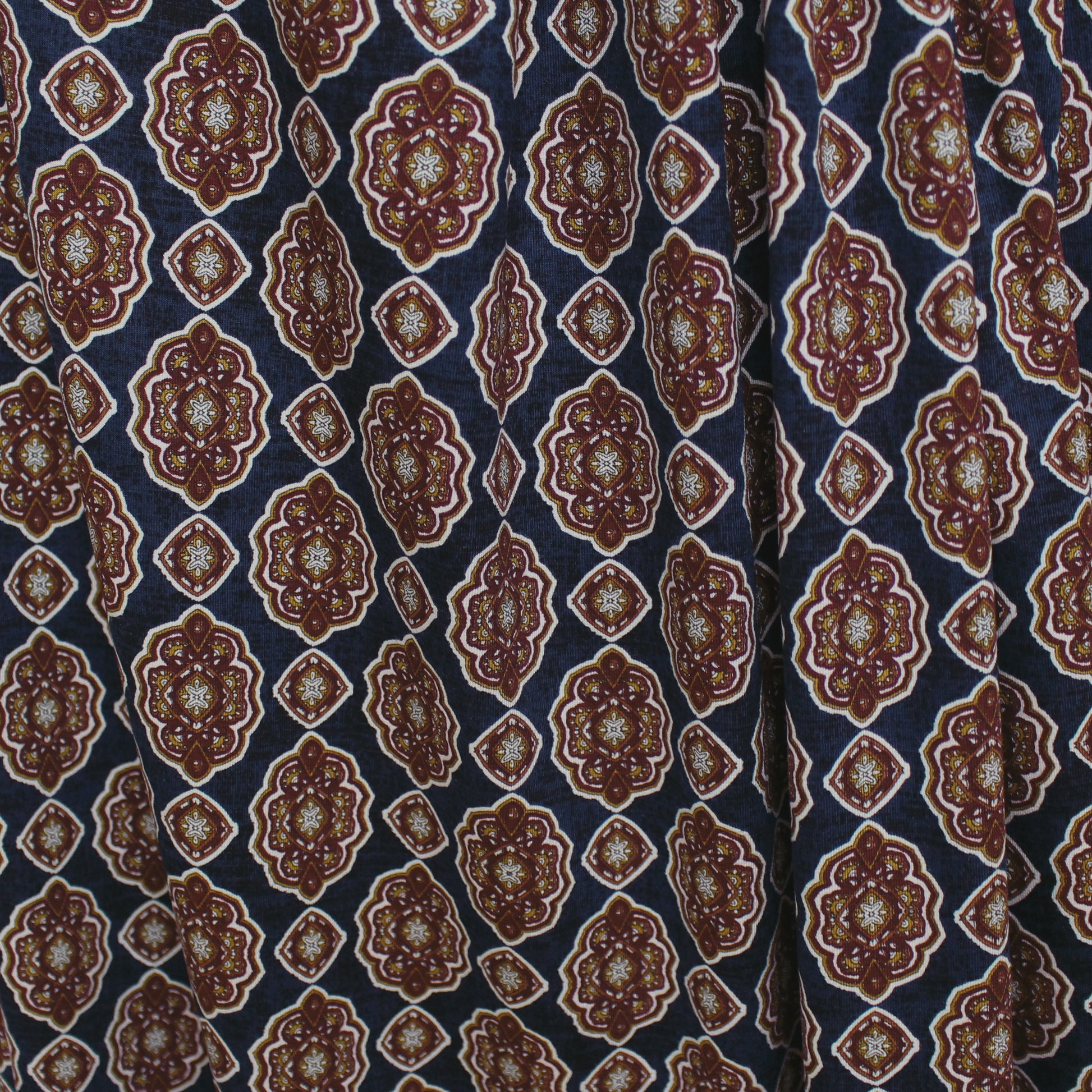'bronze medallion' drapey viscose knit - navy