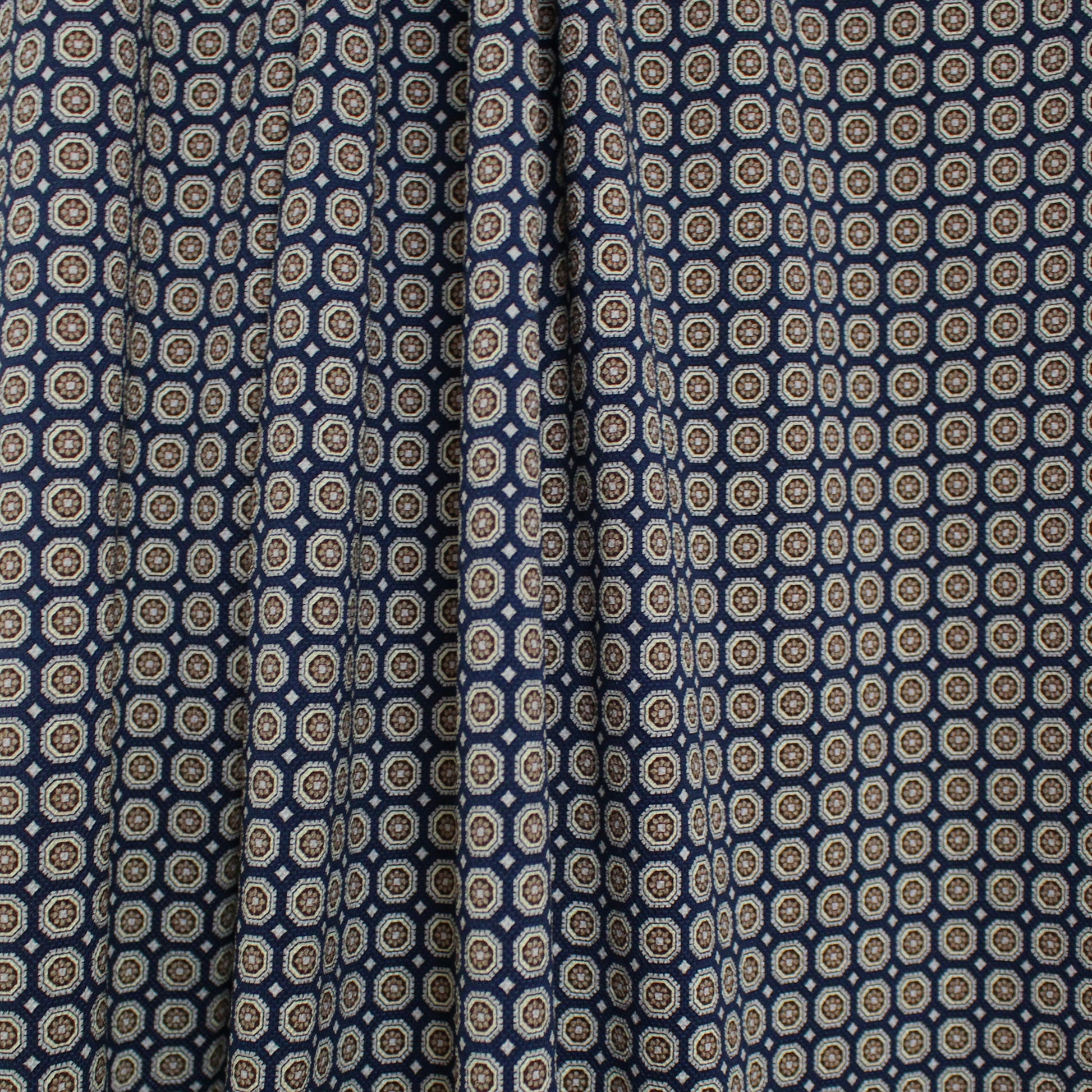 'mini medallion' stretch cotton pique - ocean/taupe