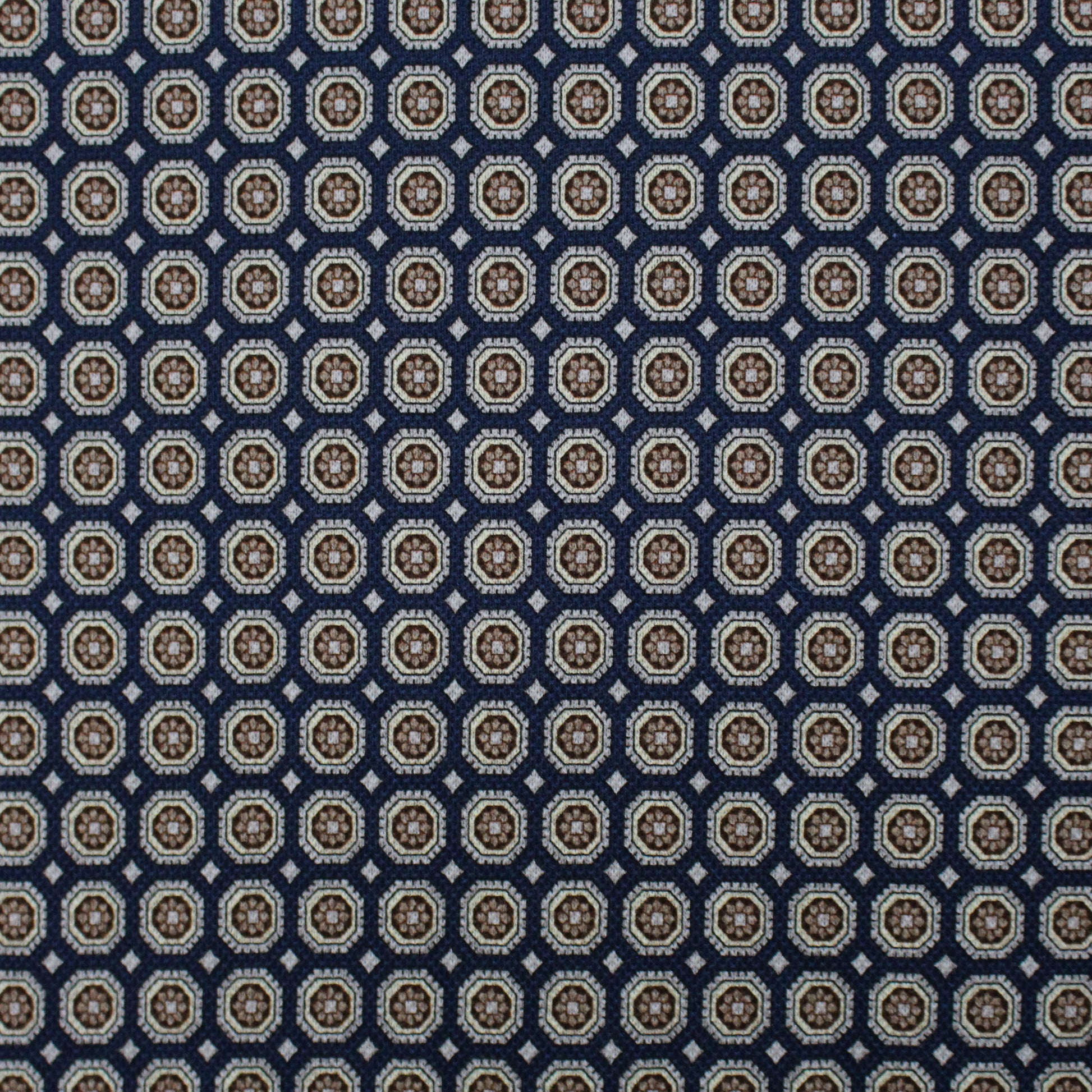 'mini medallion' stretch cotton pique - ocean/taupe