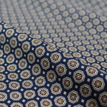 'mini medallion' stretch cotton pique - ocean/taupe