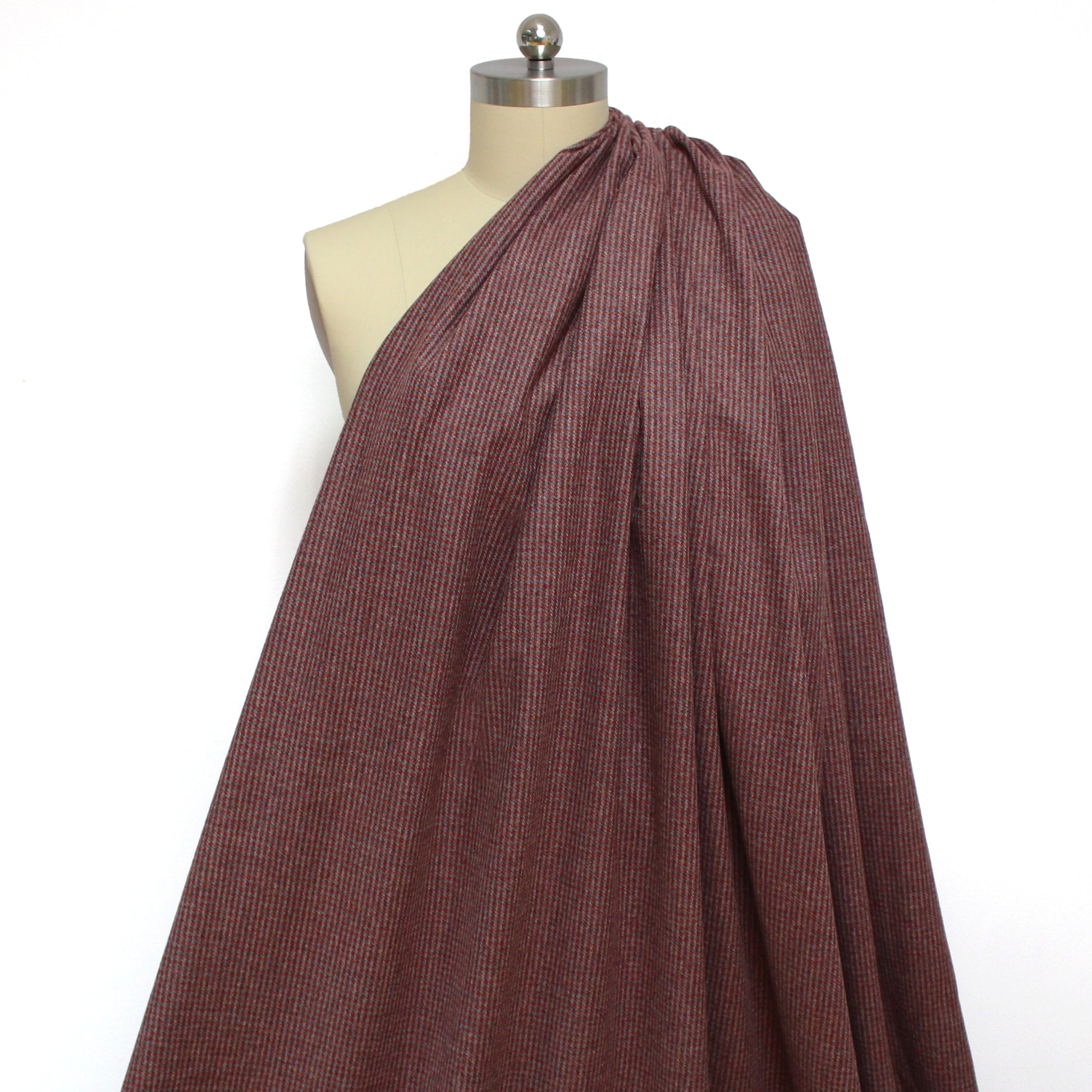 Italian 'mini-check' brushed wool blend suiting