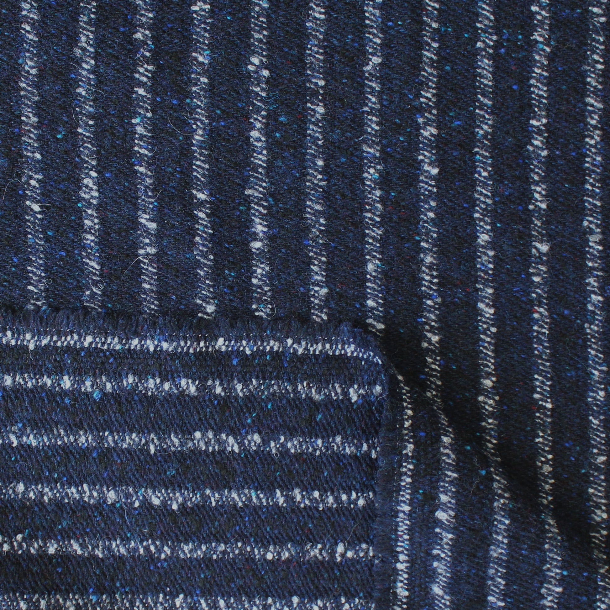 Italian tweedy, speckled, striped wool suiting/coating