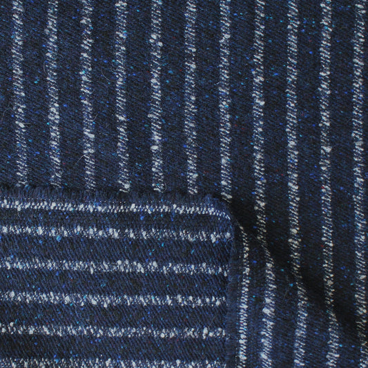 Italian tweedy, speckled, striped wool suiting/coating