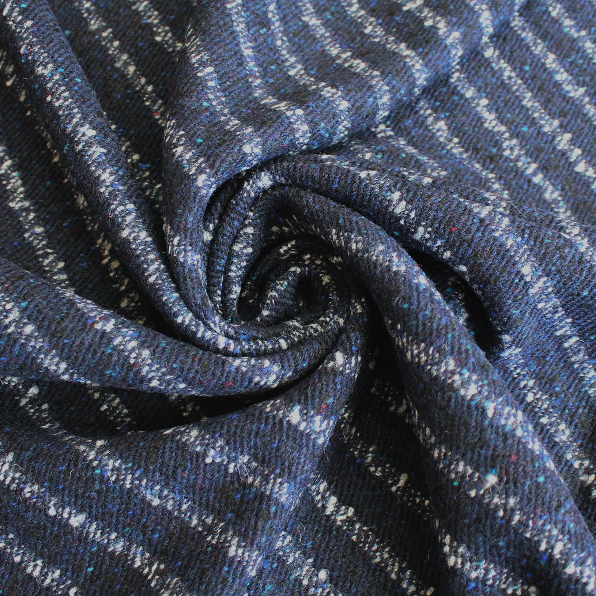 Italian tweedy, speckled, striped wool suiting/coating