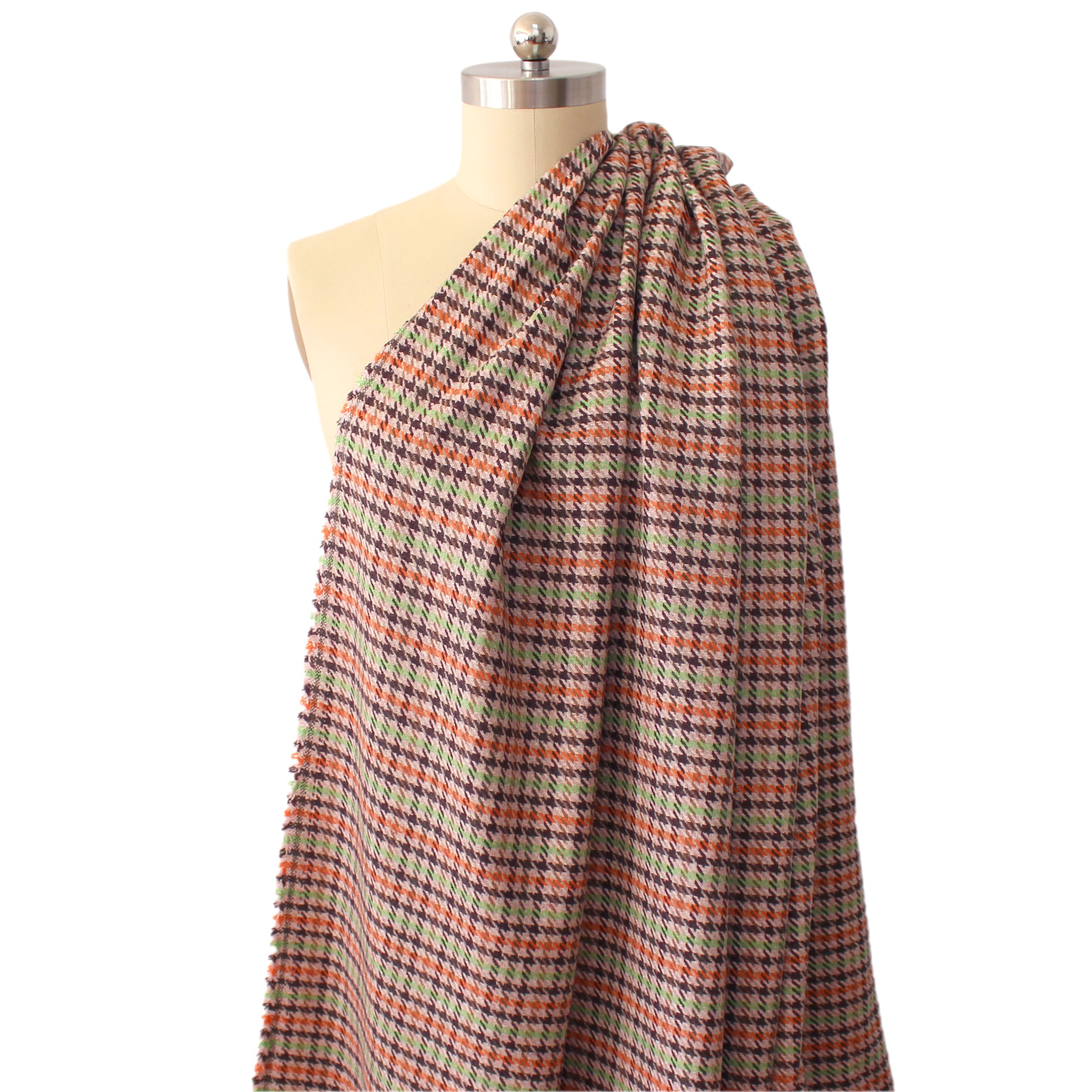 Italian houndstooth wool/cotton blend suiting