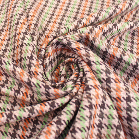 Italian houndstooth wool/cotton blend suiting