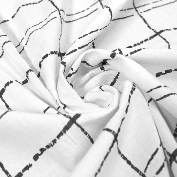 Italian 'embossed' windowpane stretch cotton shirting