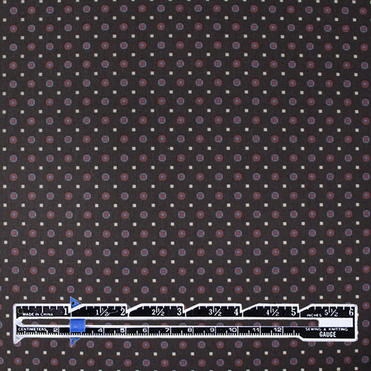 Italian 'pin dot' deluxe cotton shirting - licorice
