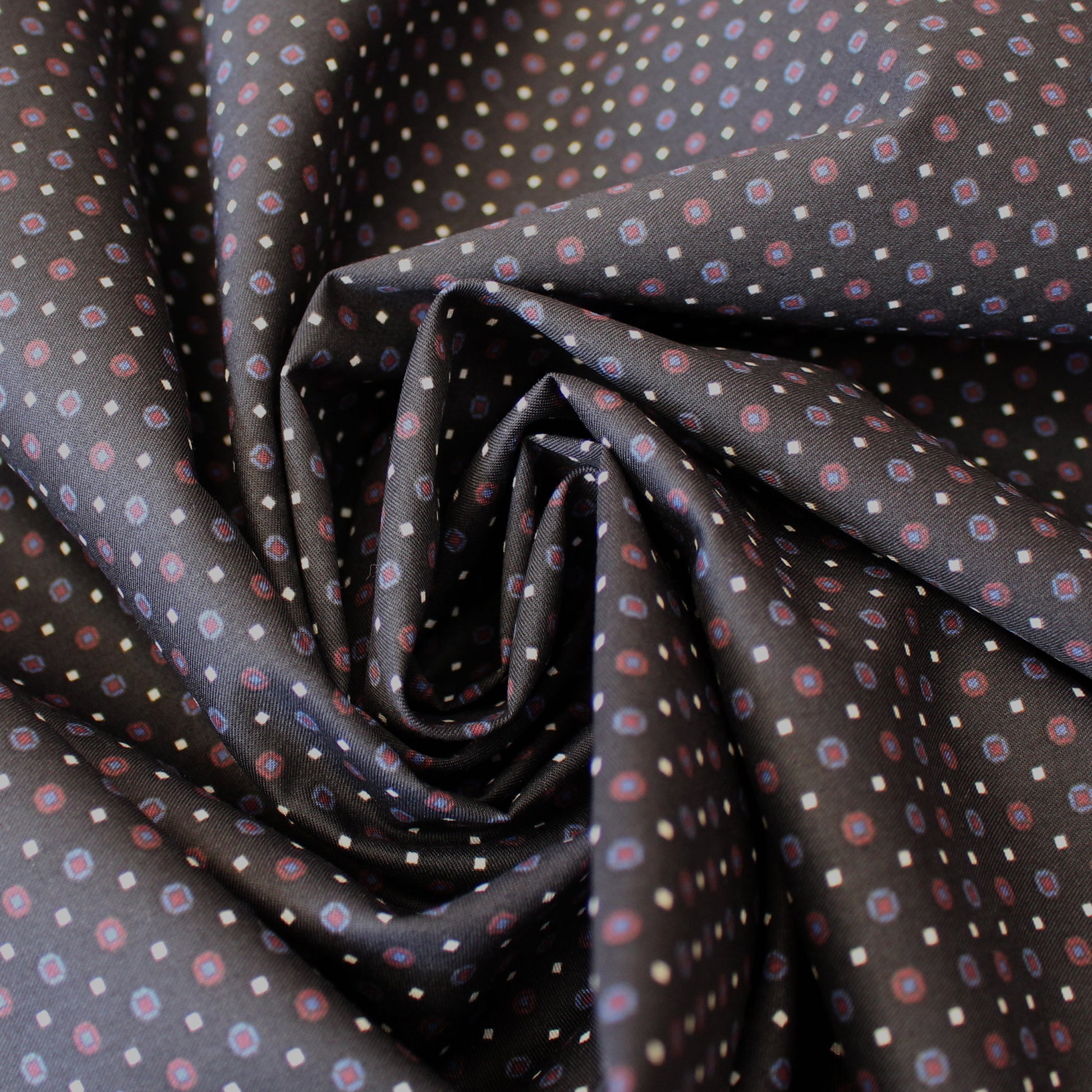 Italian 'pin dot' deluxe cotton shirting - licorice
