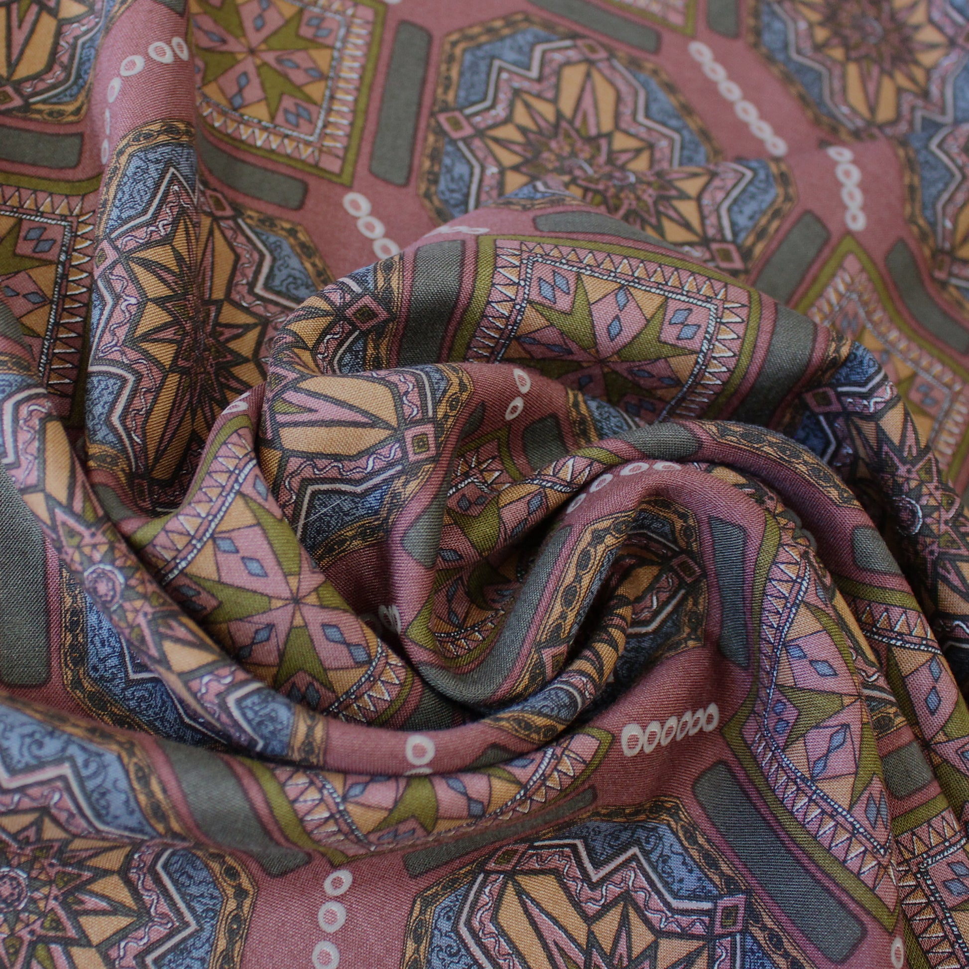 Italian 'craftsman belle' viscose challis woven