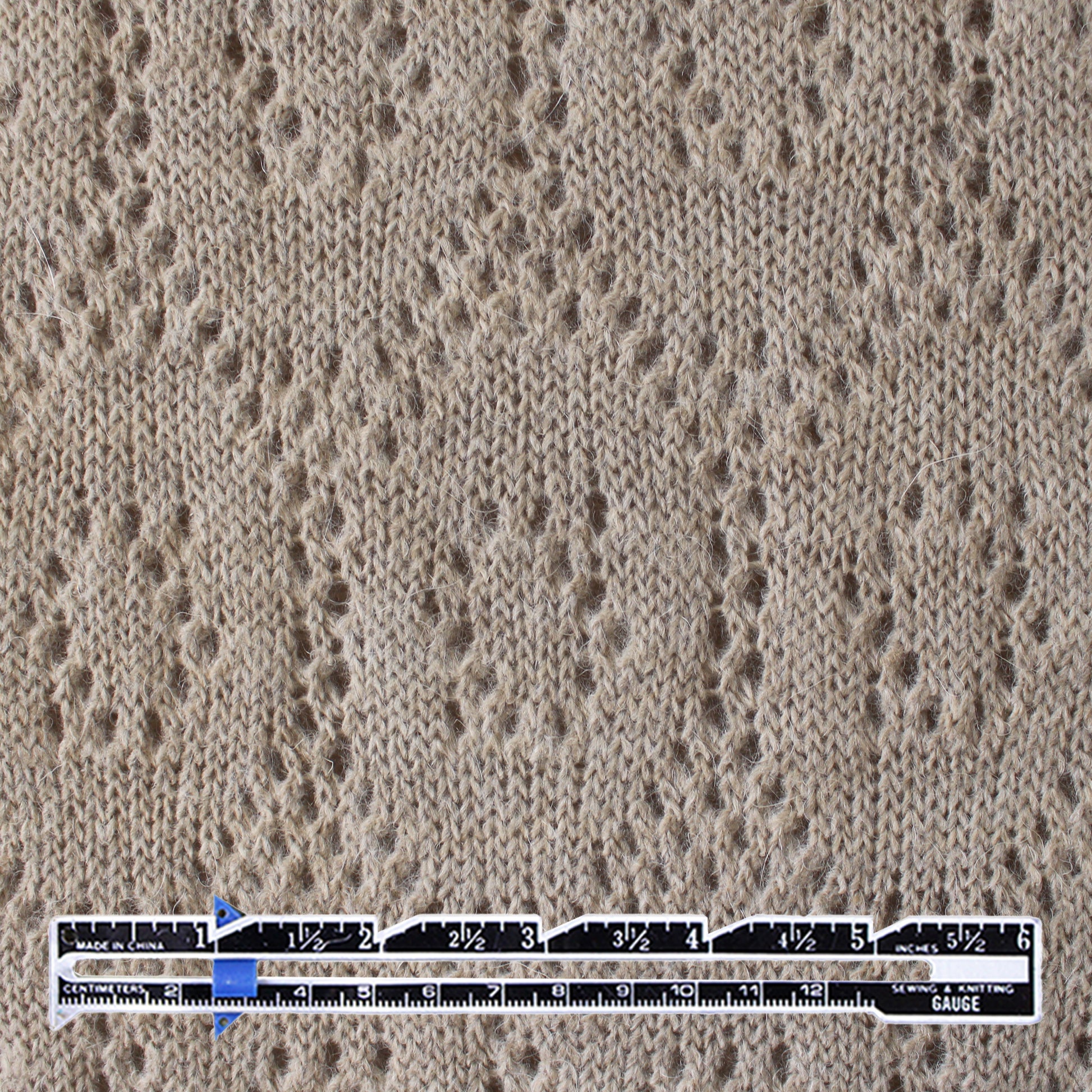 diamond pointelle luxury wool blend sweater knit - sesame