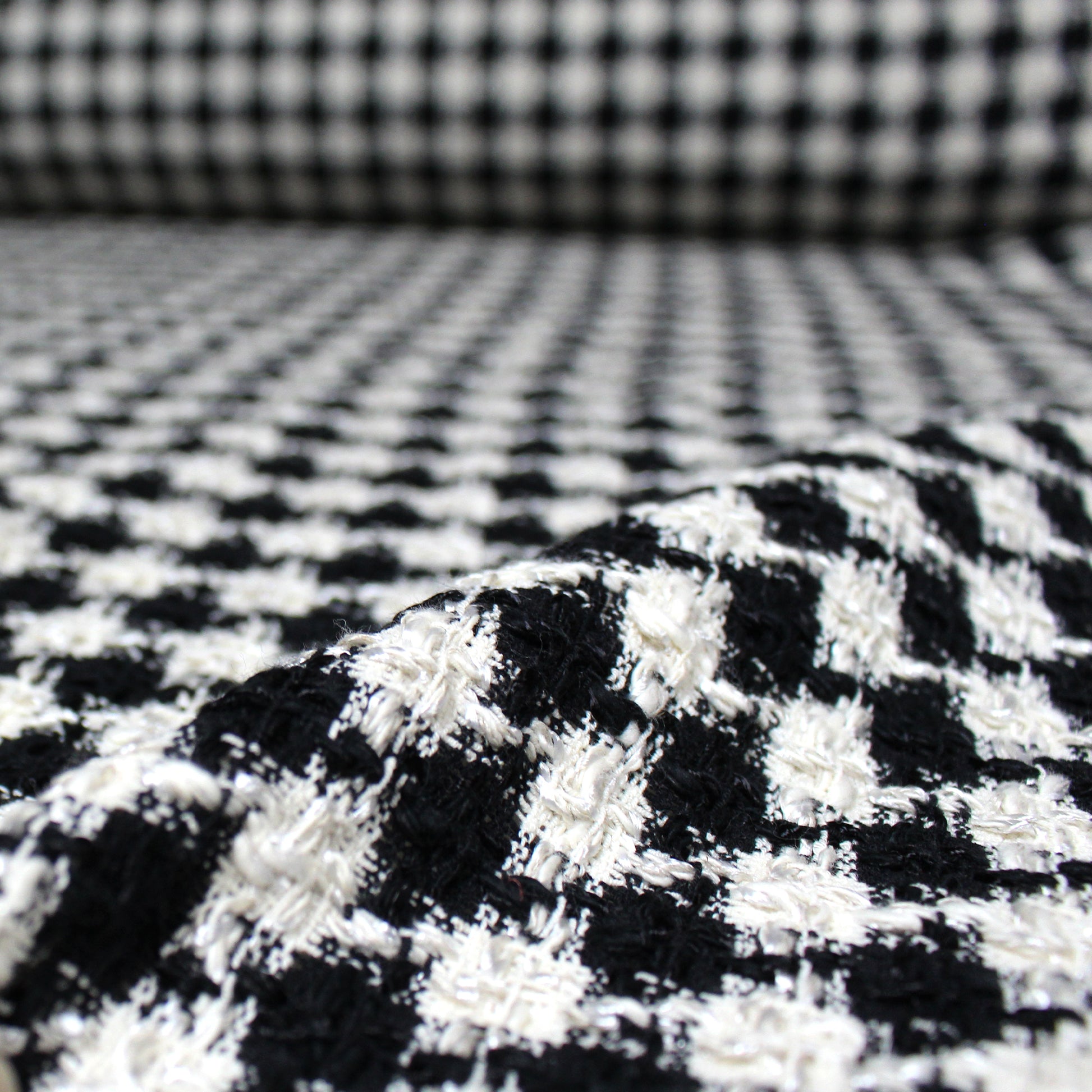 Italian viscose/cotton novelty weave suiting - black/pearl