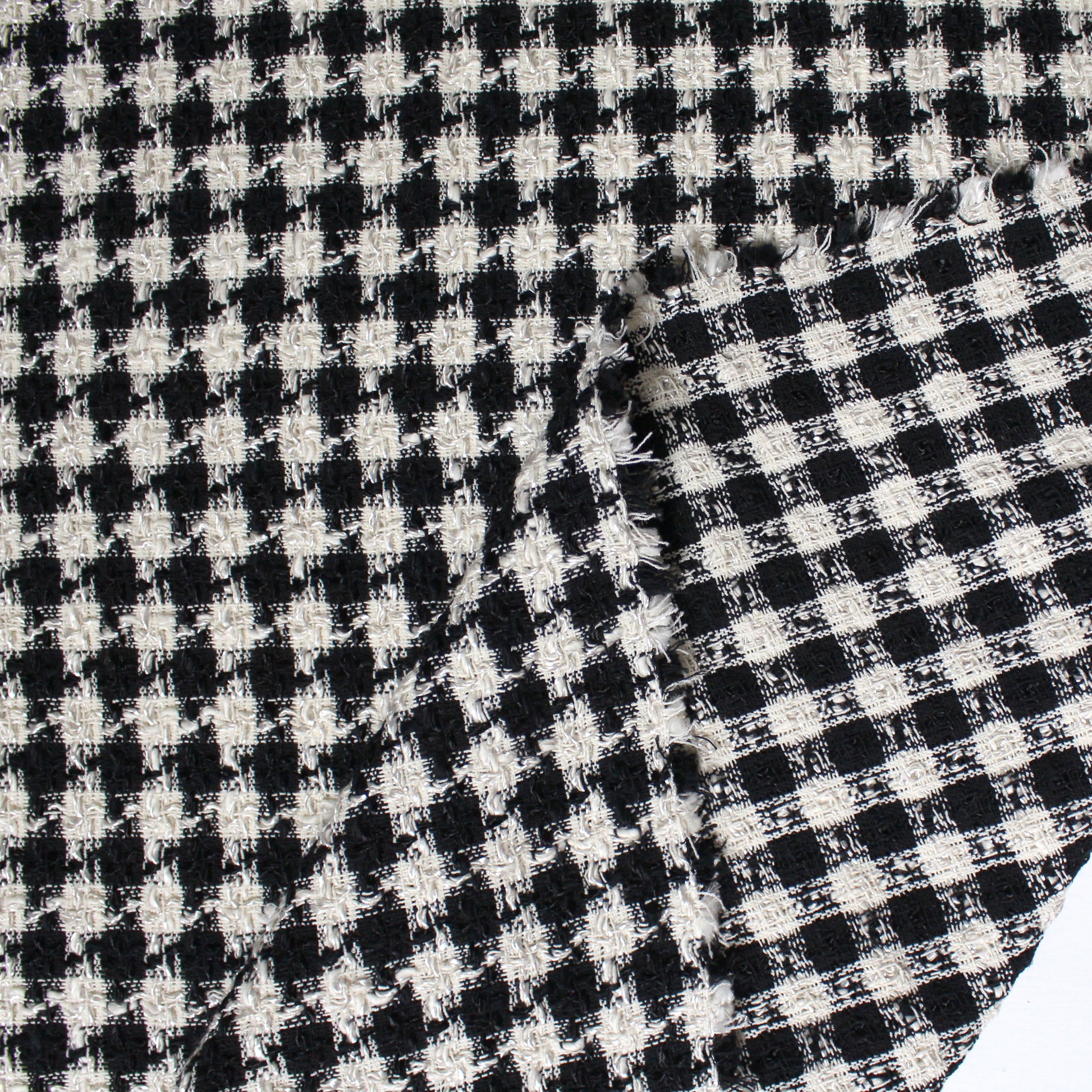 Italian viscose/cotton novelty weave suiting - black/pearl