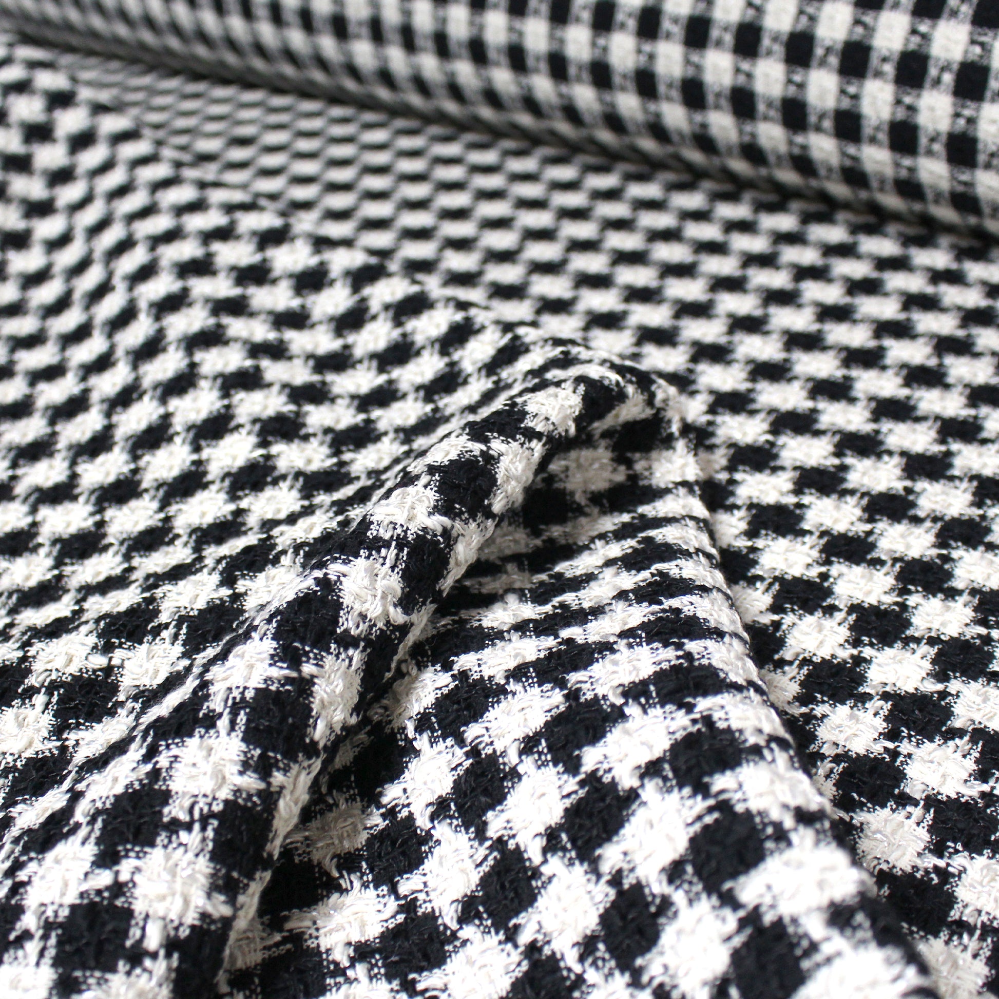 Italian viscose/cotton novelty weave suiting - black/pearl